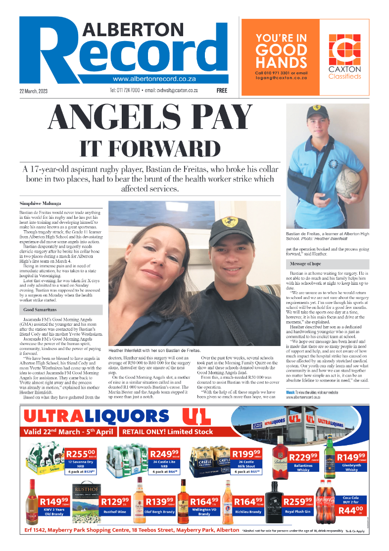 Alberton Record 22 March 2023 page 1