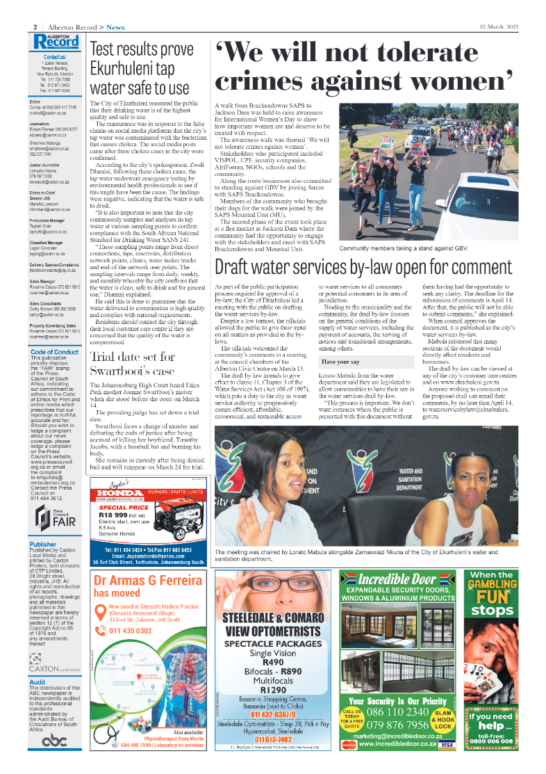 Alberton Record 22 March 2023 page 2