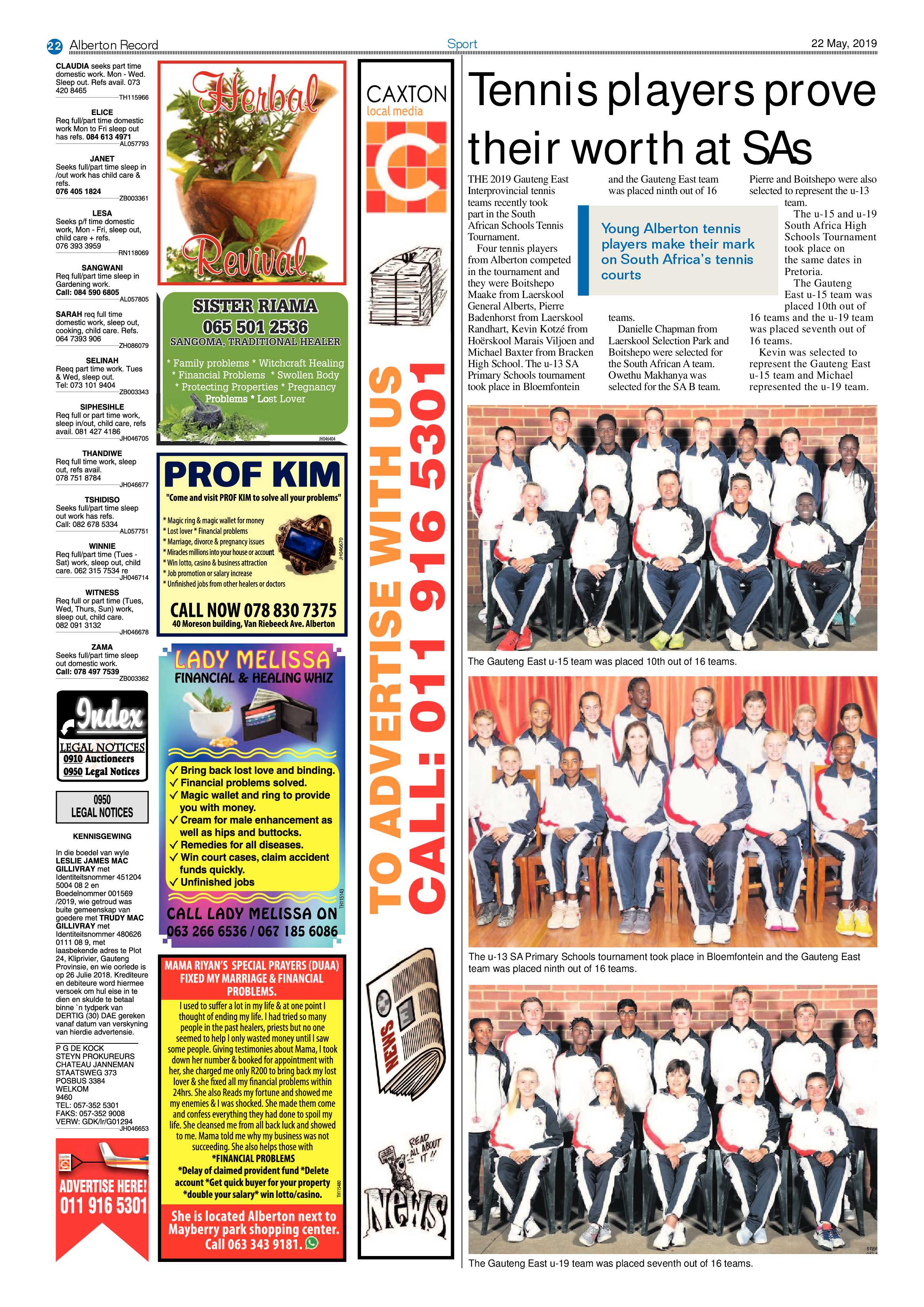 Alberton Record 22 May 2019 page 22