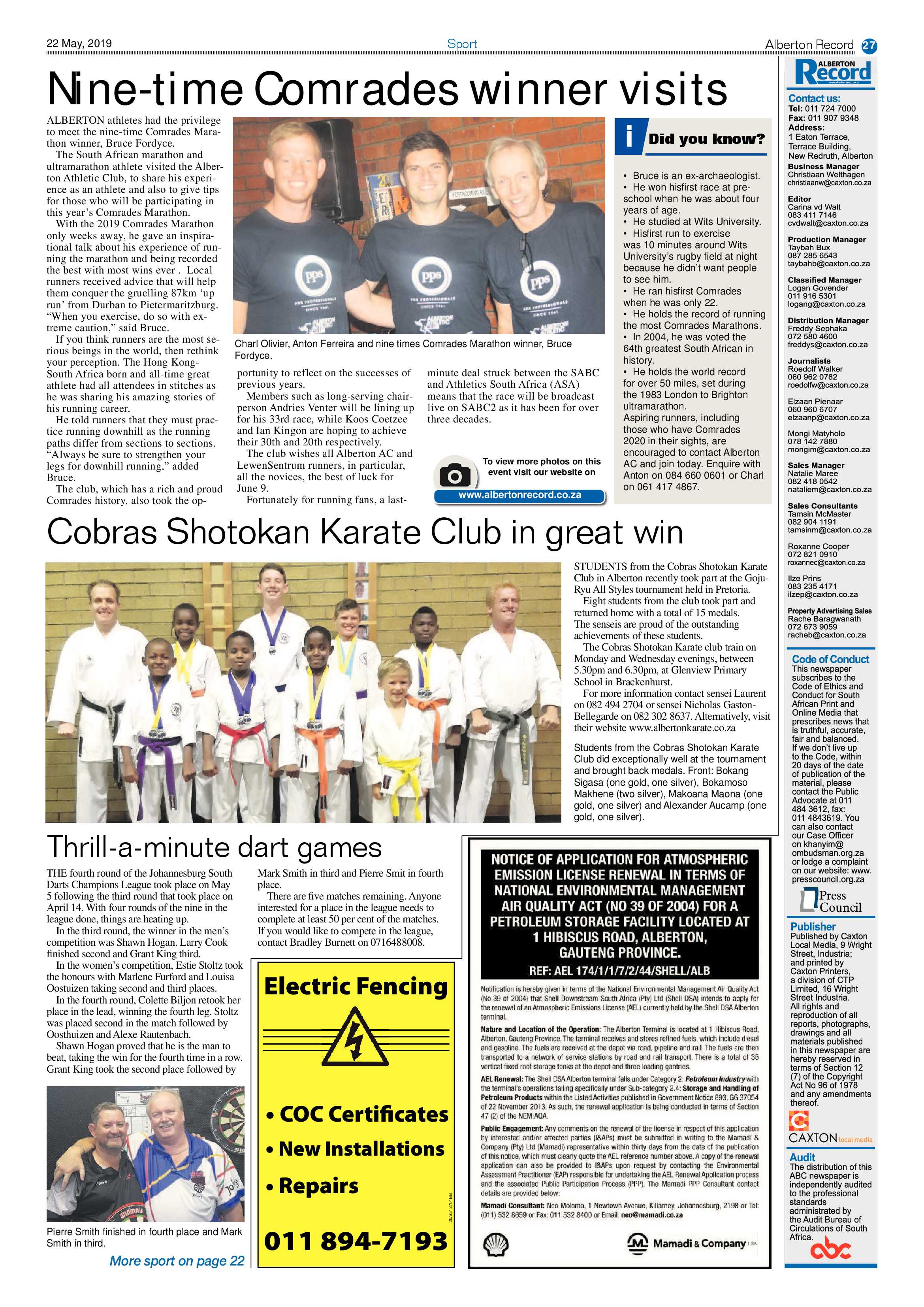 Alberton Record 22 May 2019 page 27