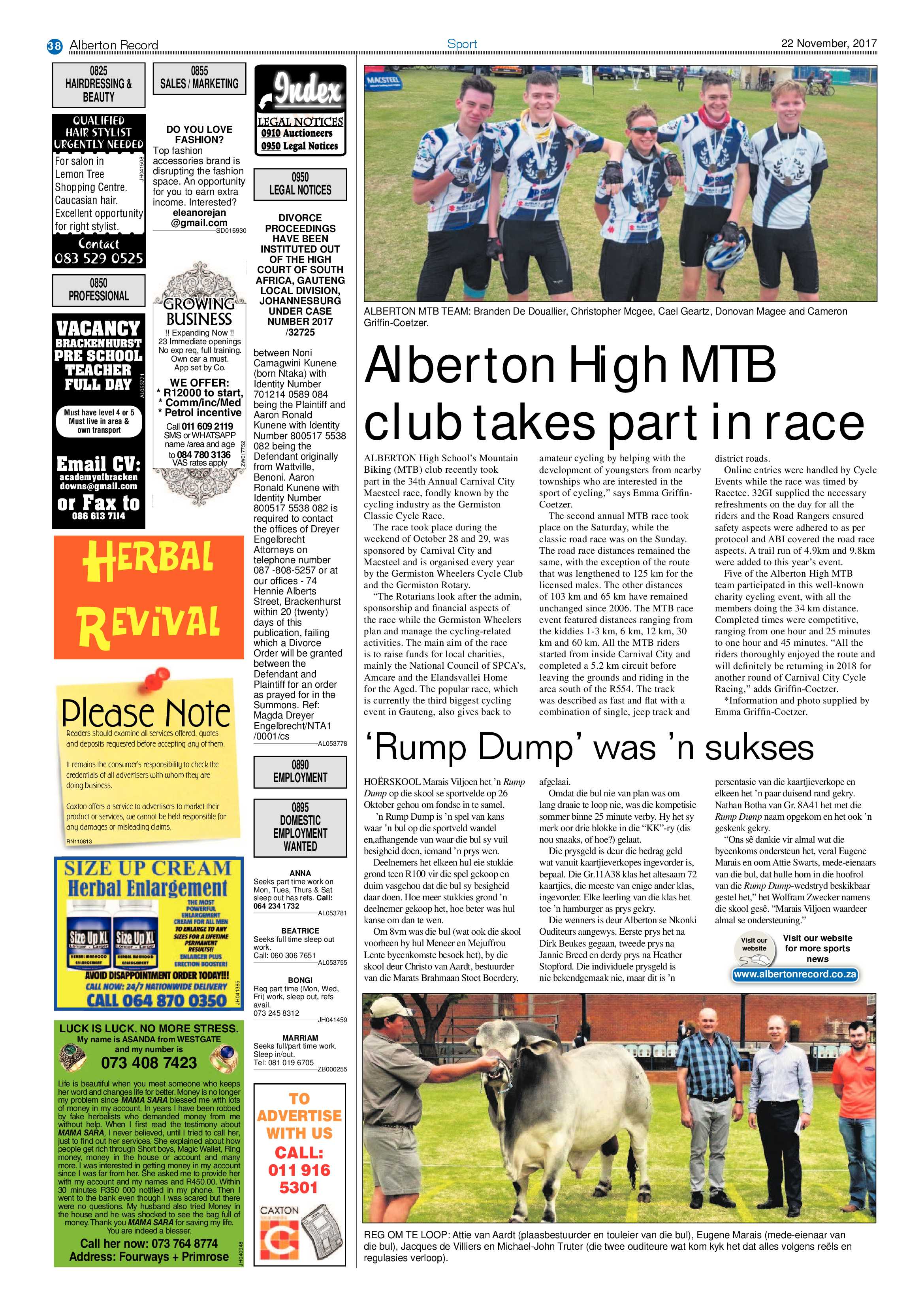 Alberton Record 22 November 2017 page 38