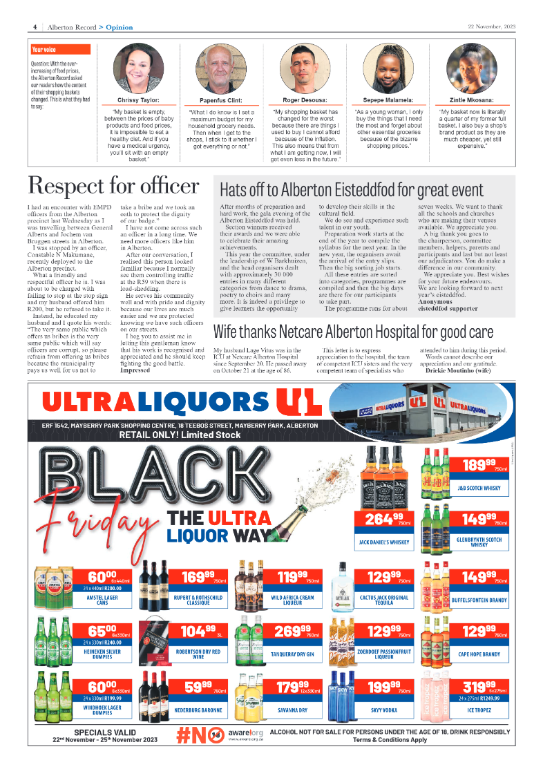 Alberton Record 22 November 2023 page 4
