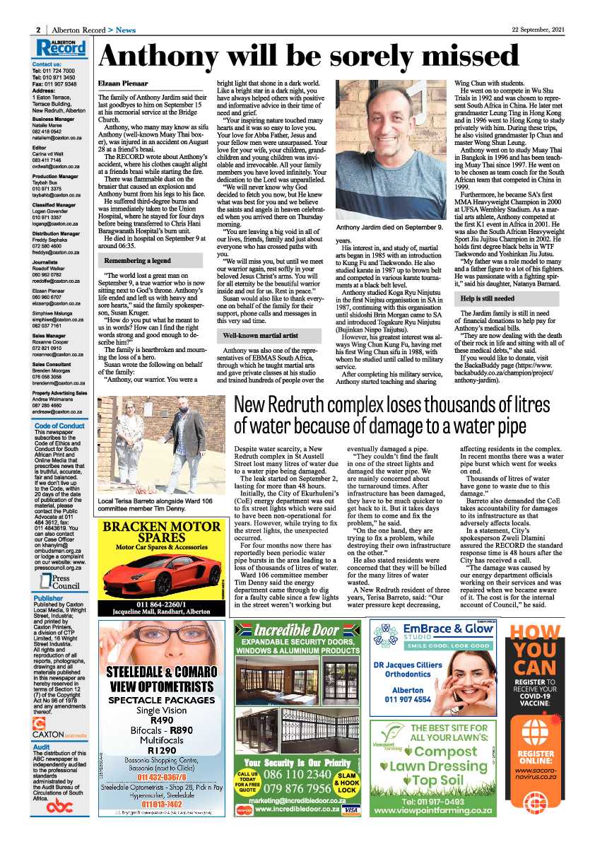 Alberton Record 22 September 2021 page 2