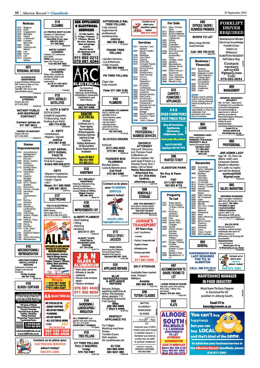 Alberton Record 22 September 2021 page 22