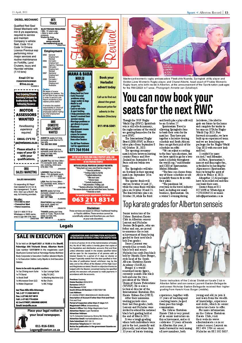 Alberton Record 23 April 2021 page 15