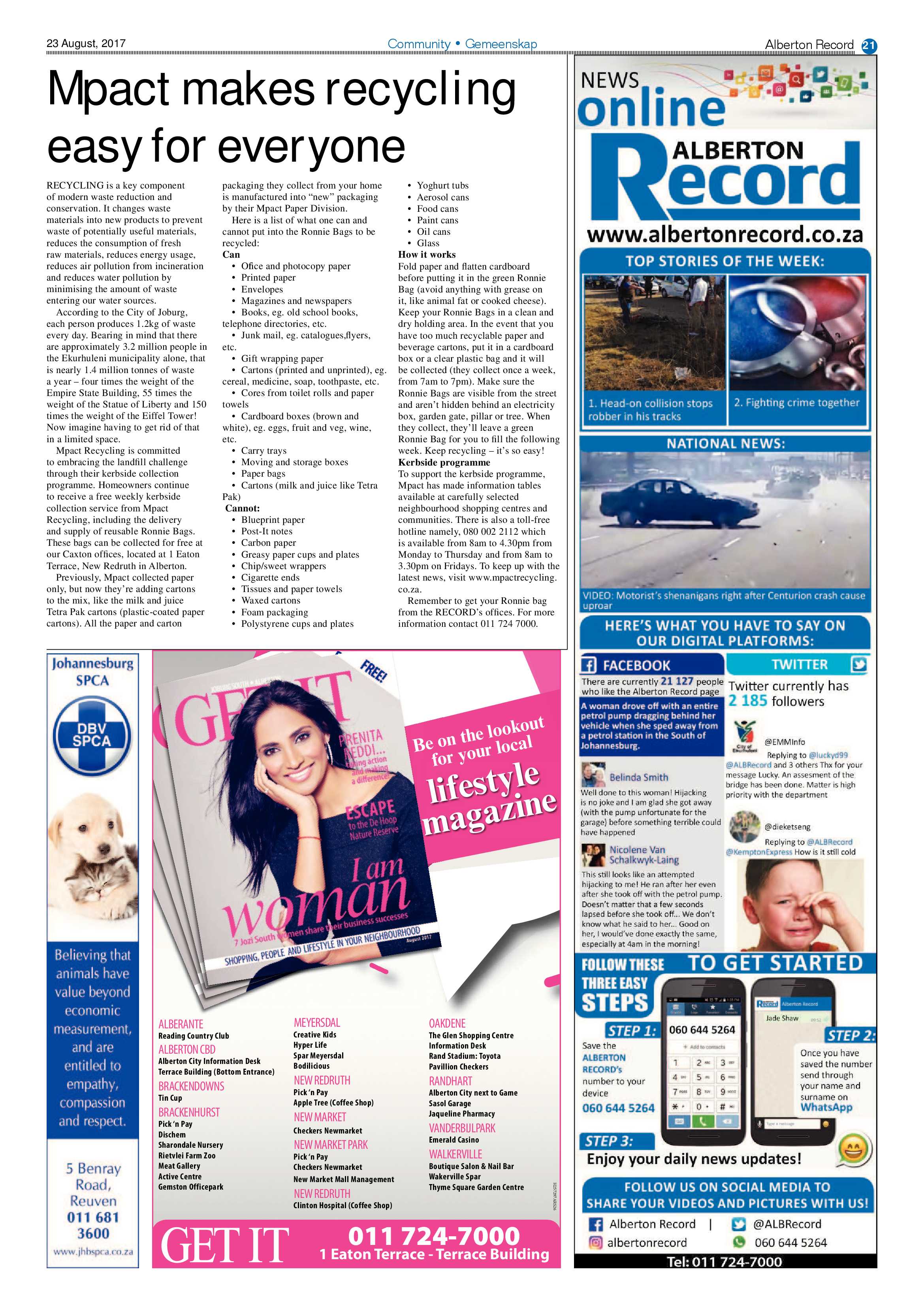 Alberton Record 23 August 2017 page 21
