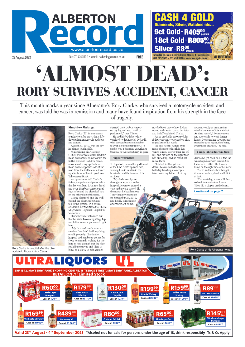 Alberton Record 23 August 2023 page 1