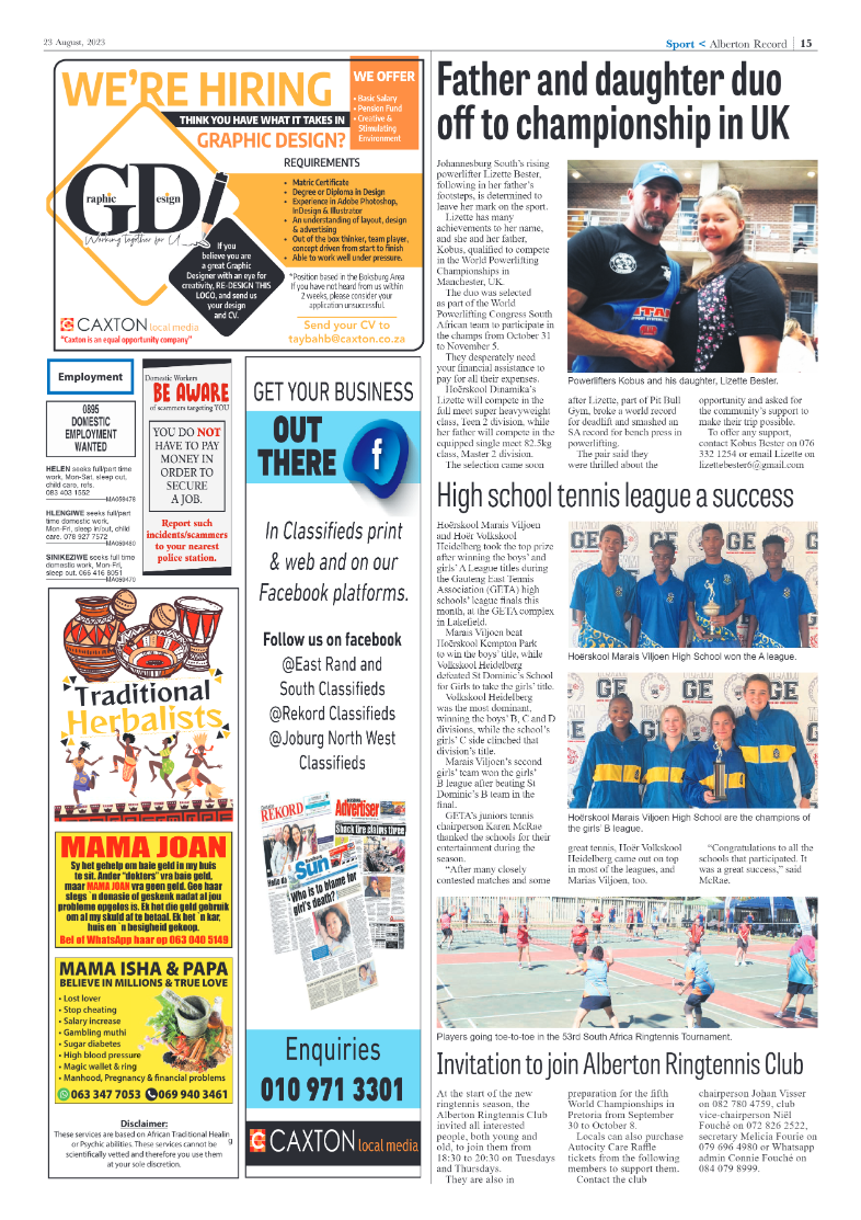 Alberton Record 23 August 2023 page 15