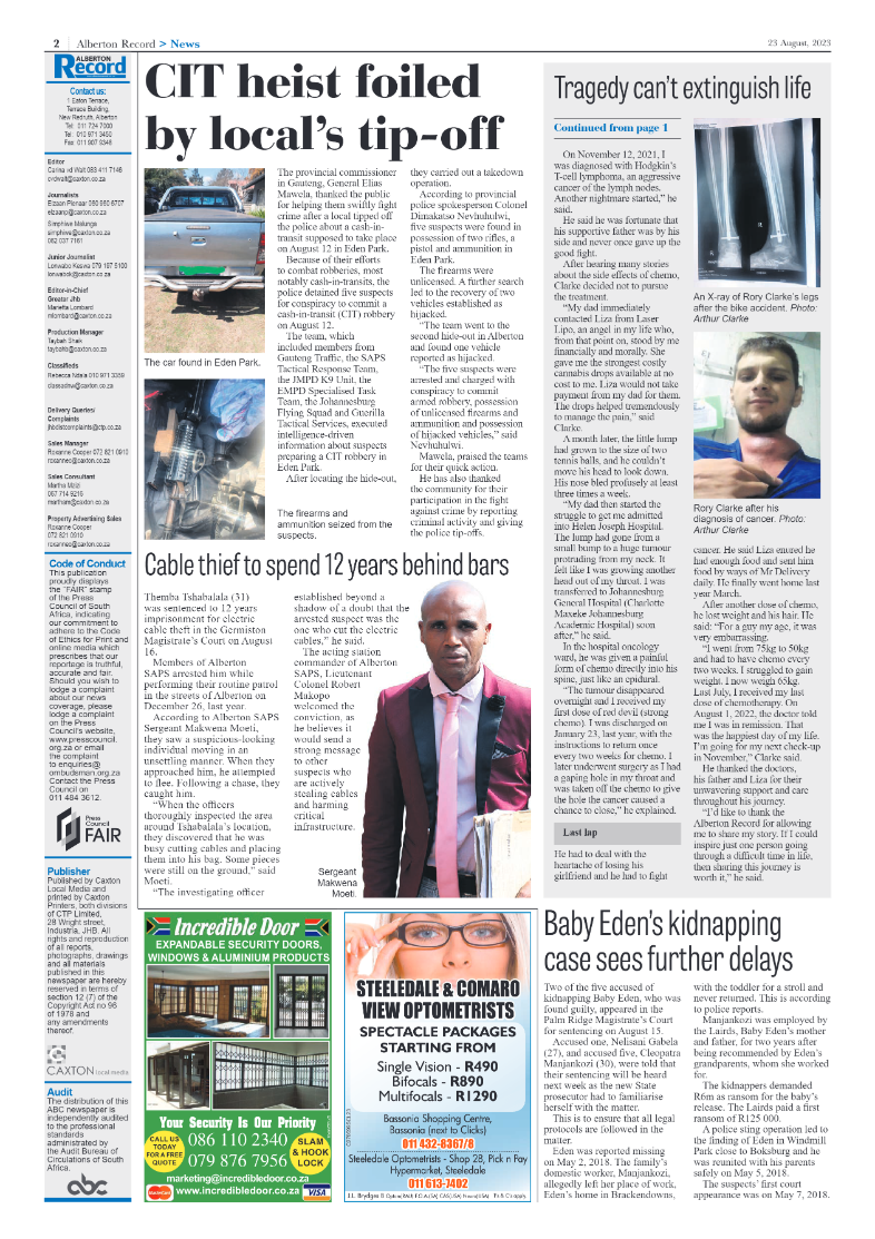 Alberton Record 23 August 2023 page 2