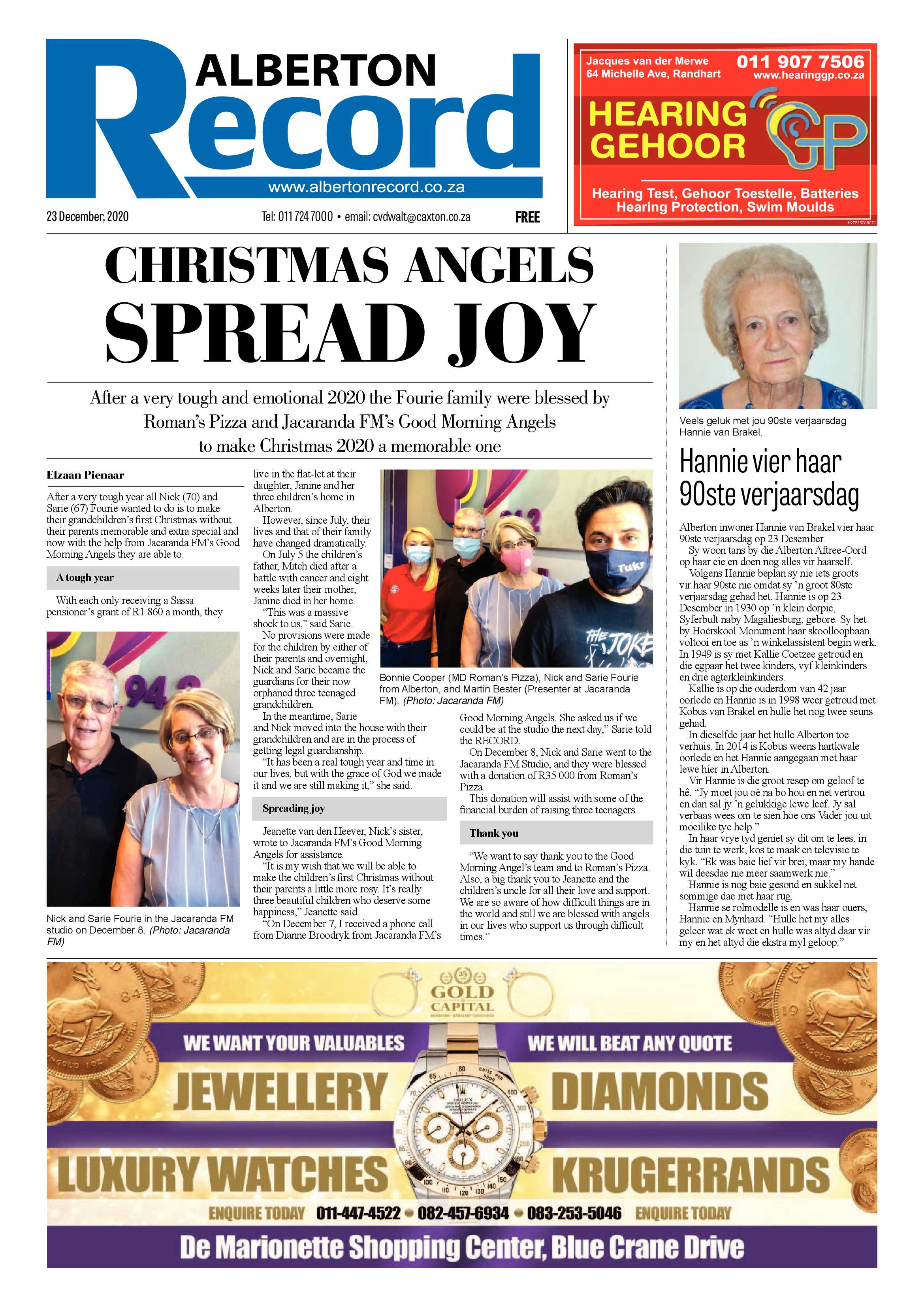 Alberton Record 23 December 2020 page 1