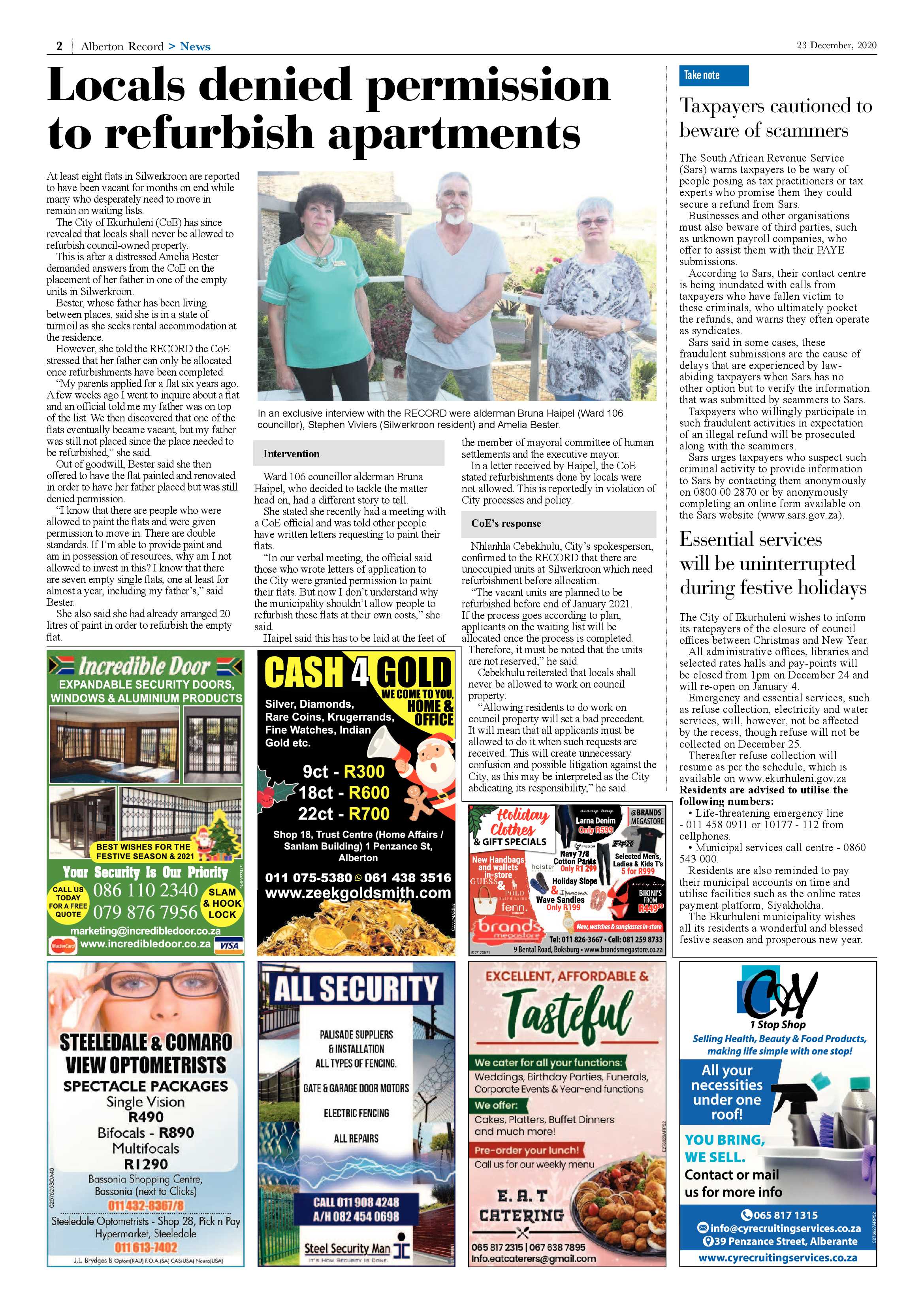 Alberton Record 23 December 2020 page 2