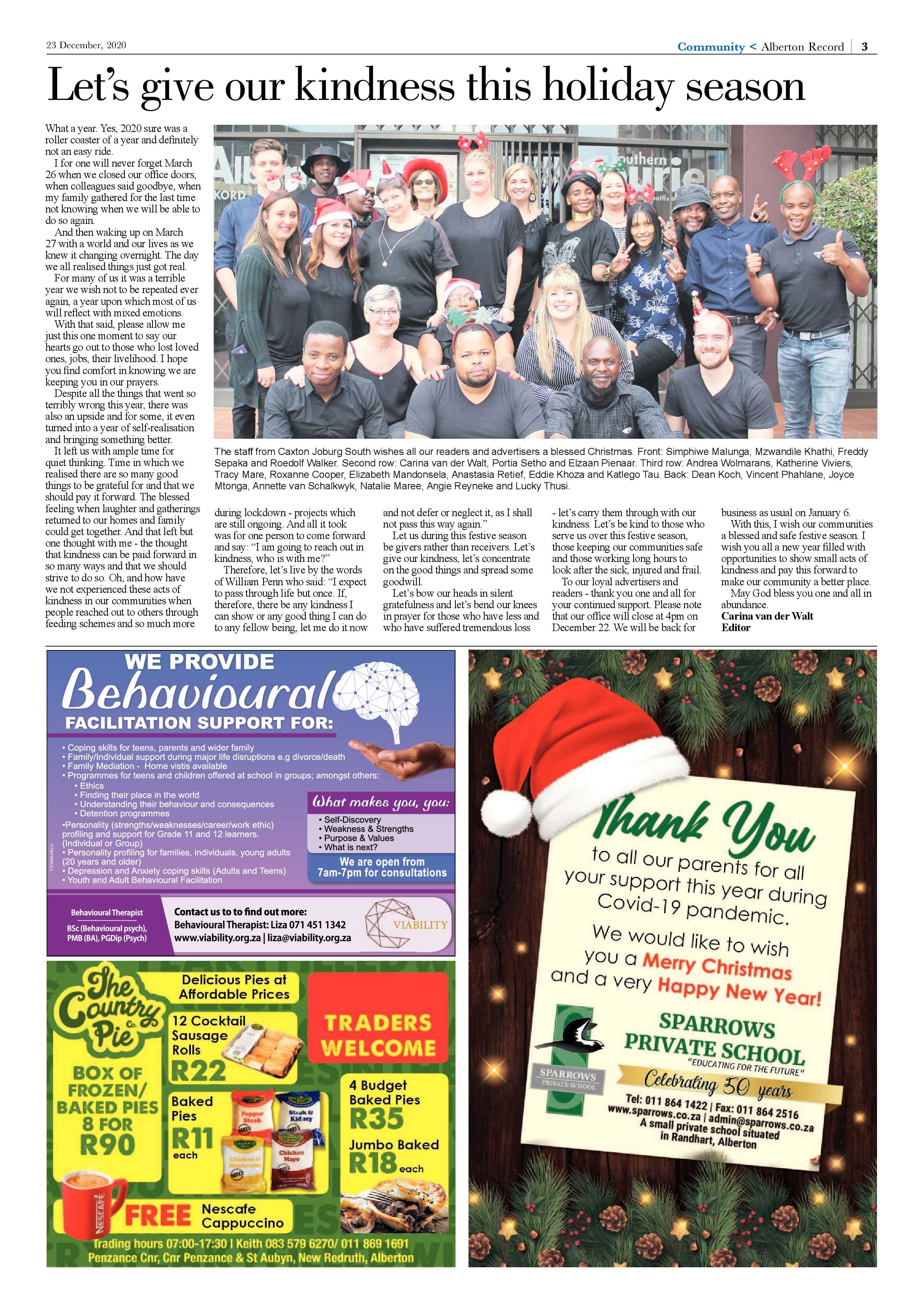 Alberton Record 23 December 2020 page 3