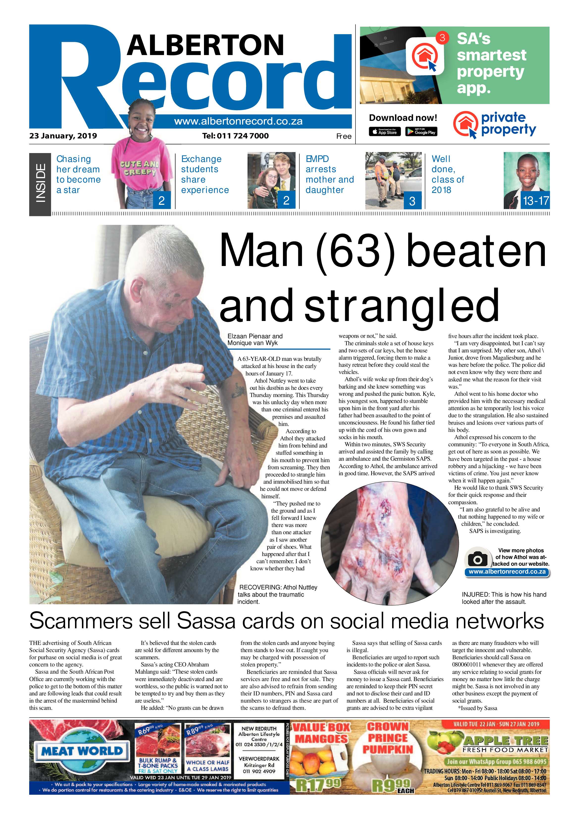 Alberton Record 23 January 2019 page 1