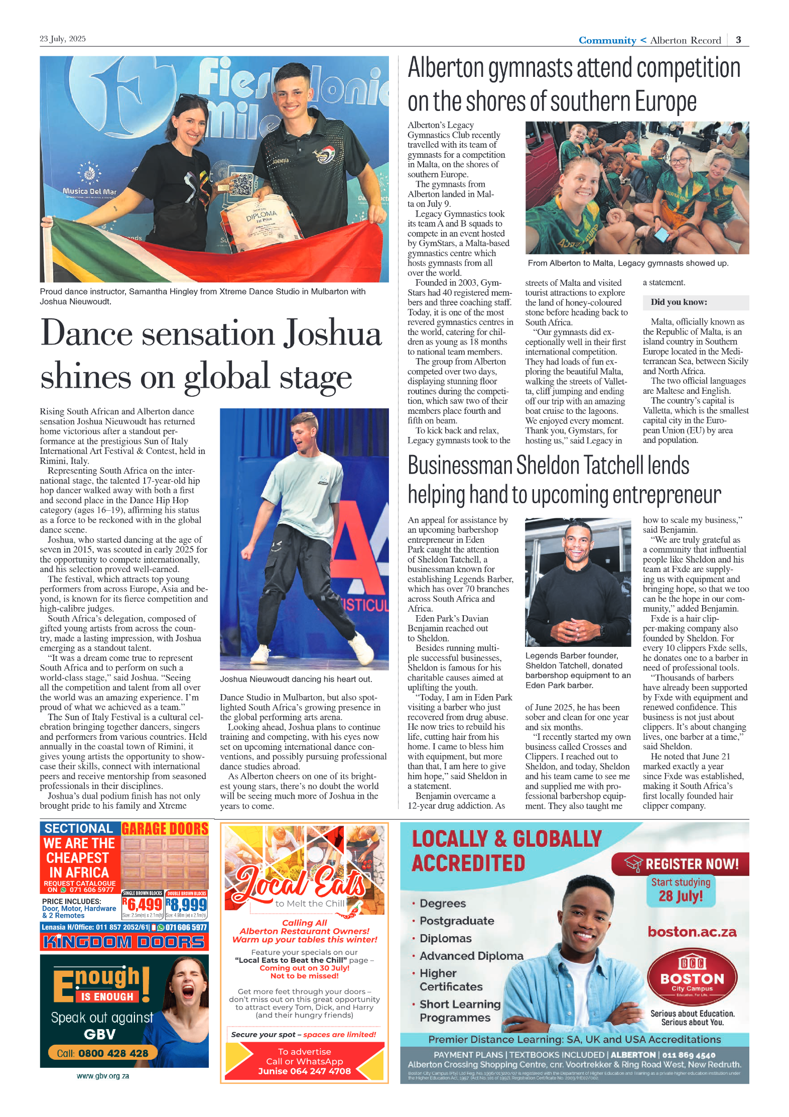 Alberton Record 23 July 2025 page 3