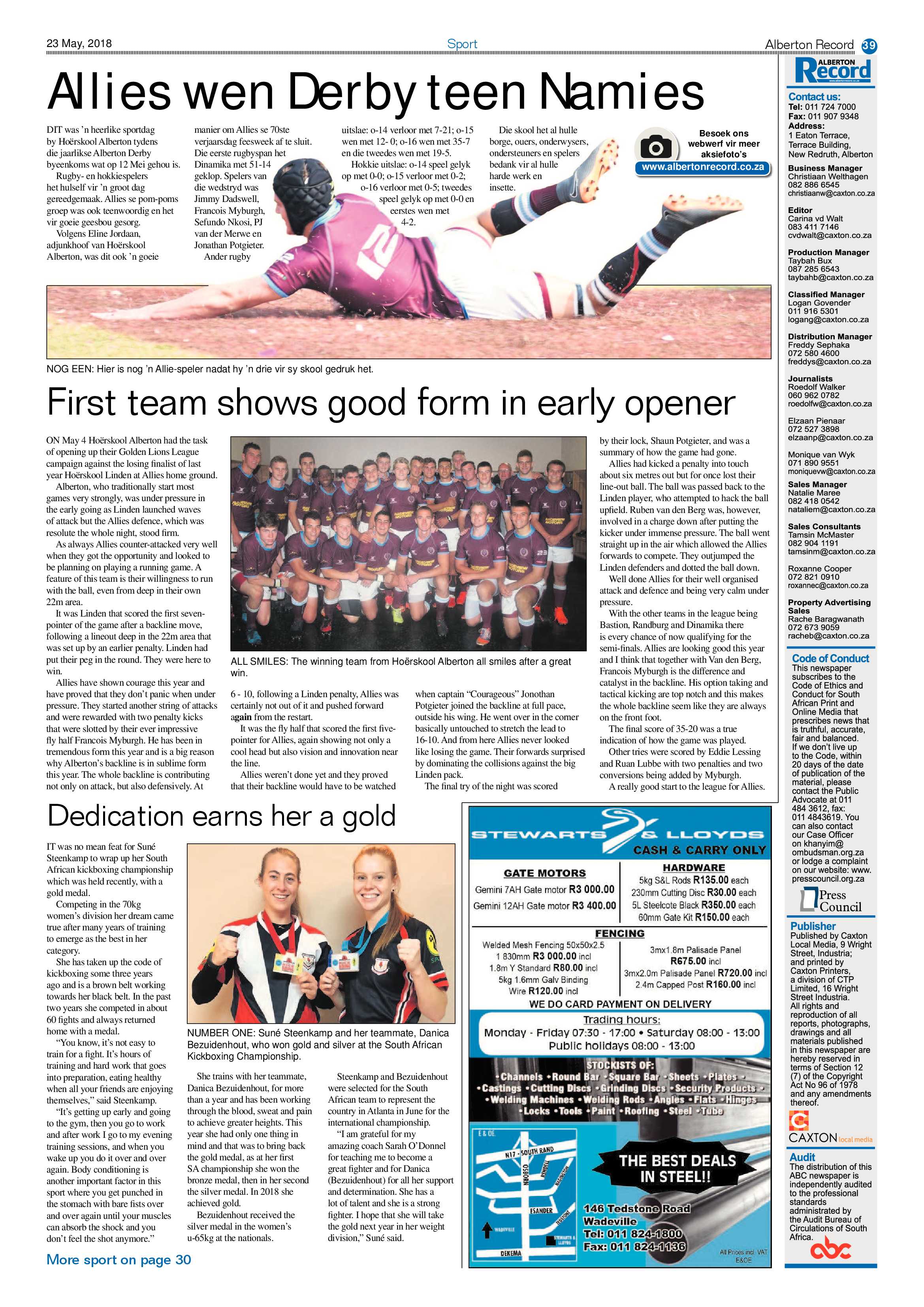 Alberton Record 23 May 2018 page 41
