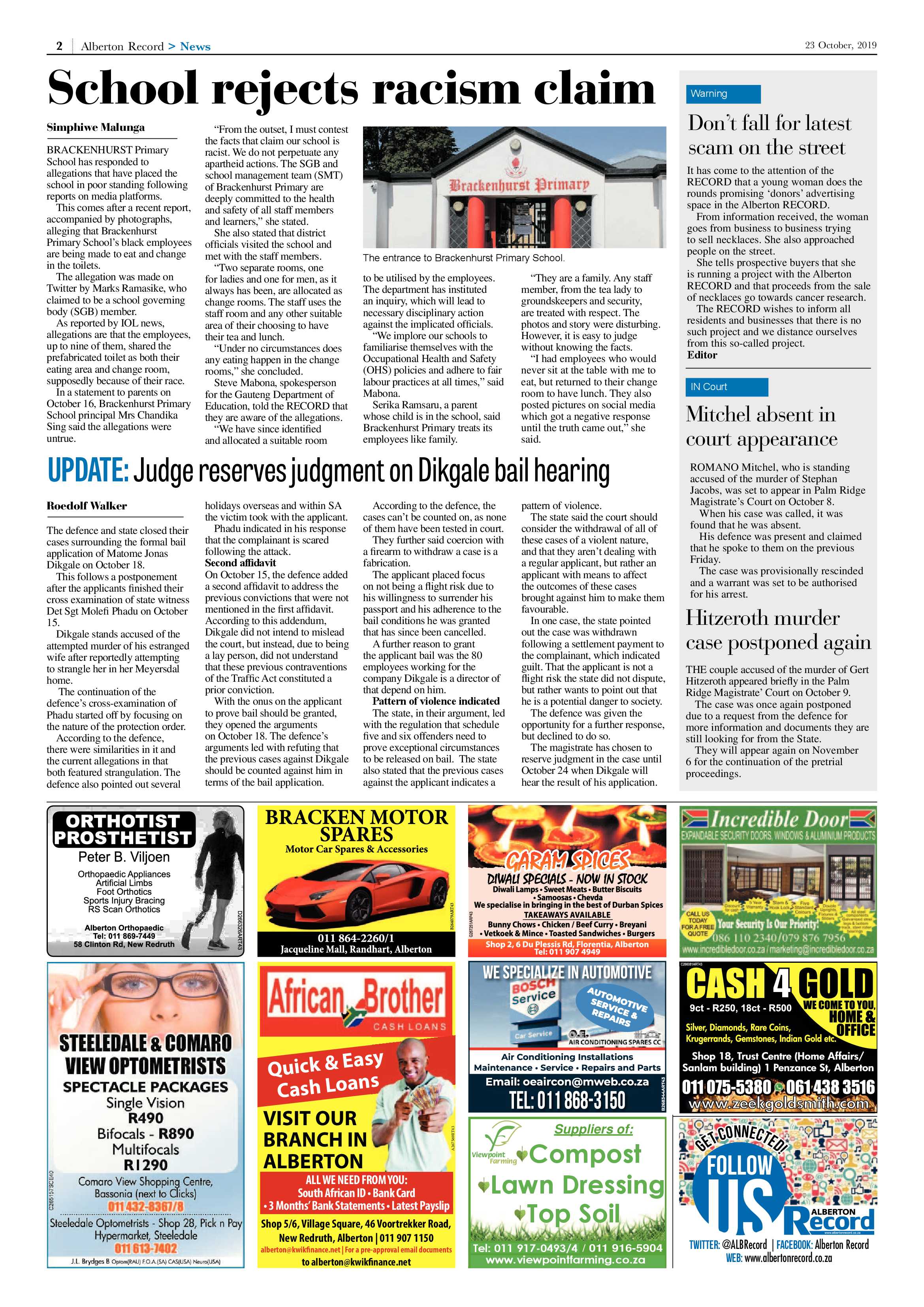 Alberton Record 23 October 2019 page 2
