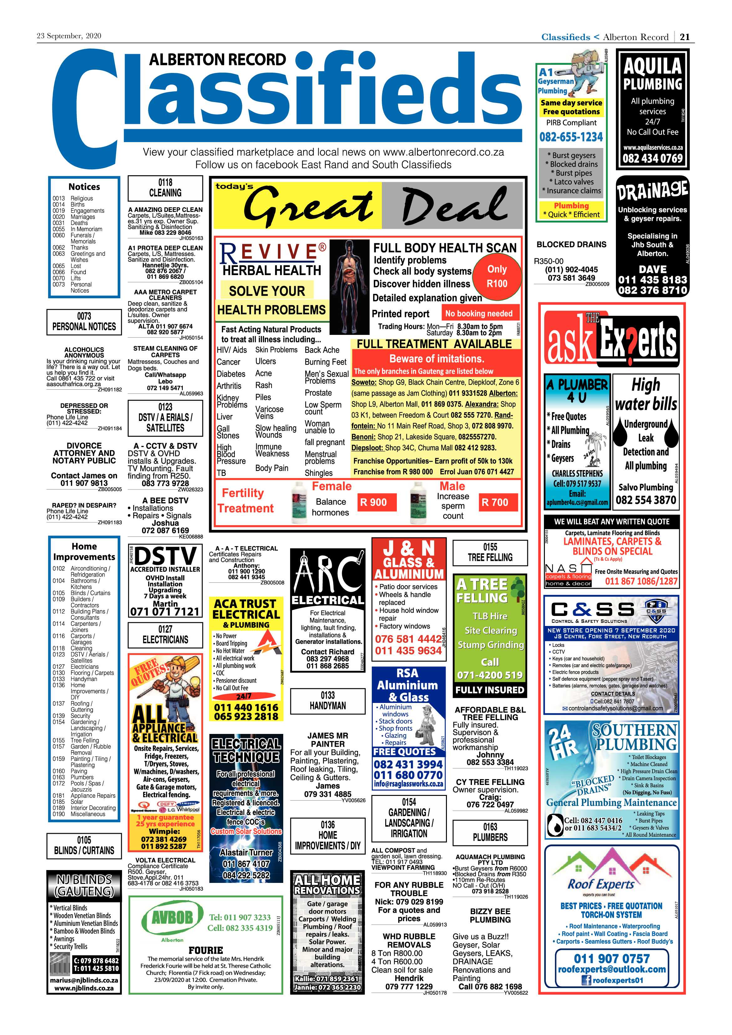 Alberton Record 23 September 2020 page 21