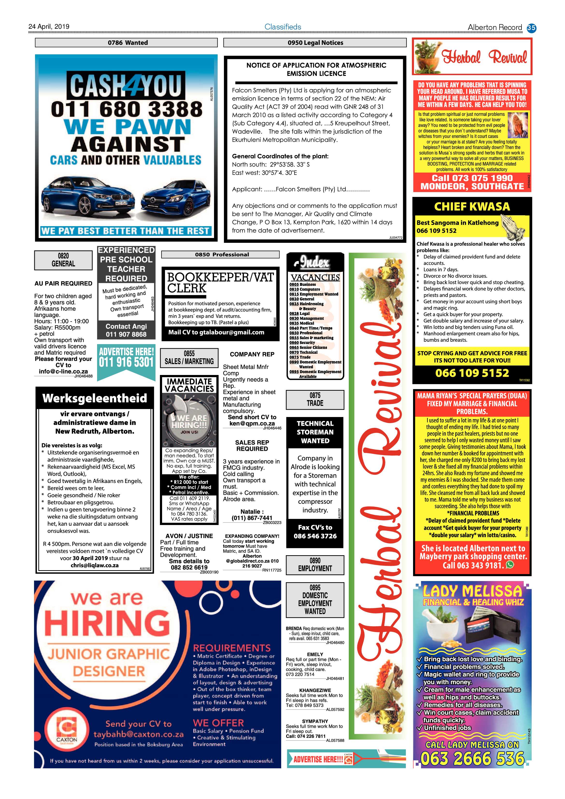 Alberton Record 24 April 2019 page 35
