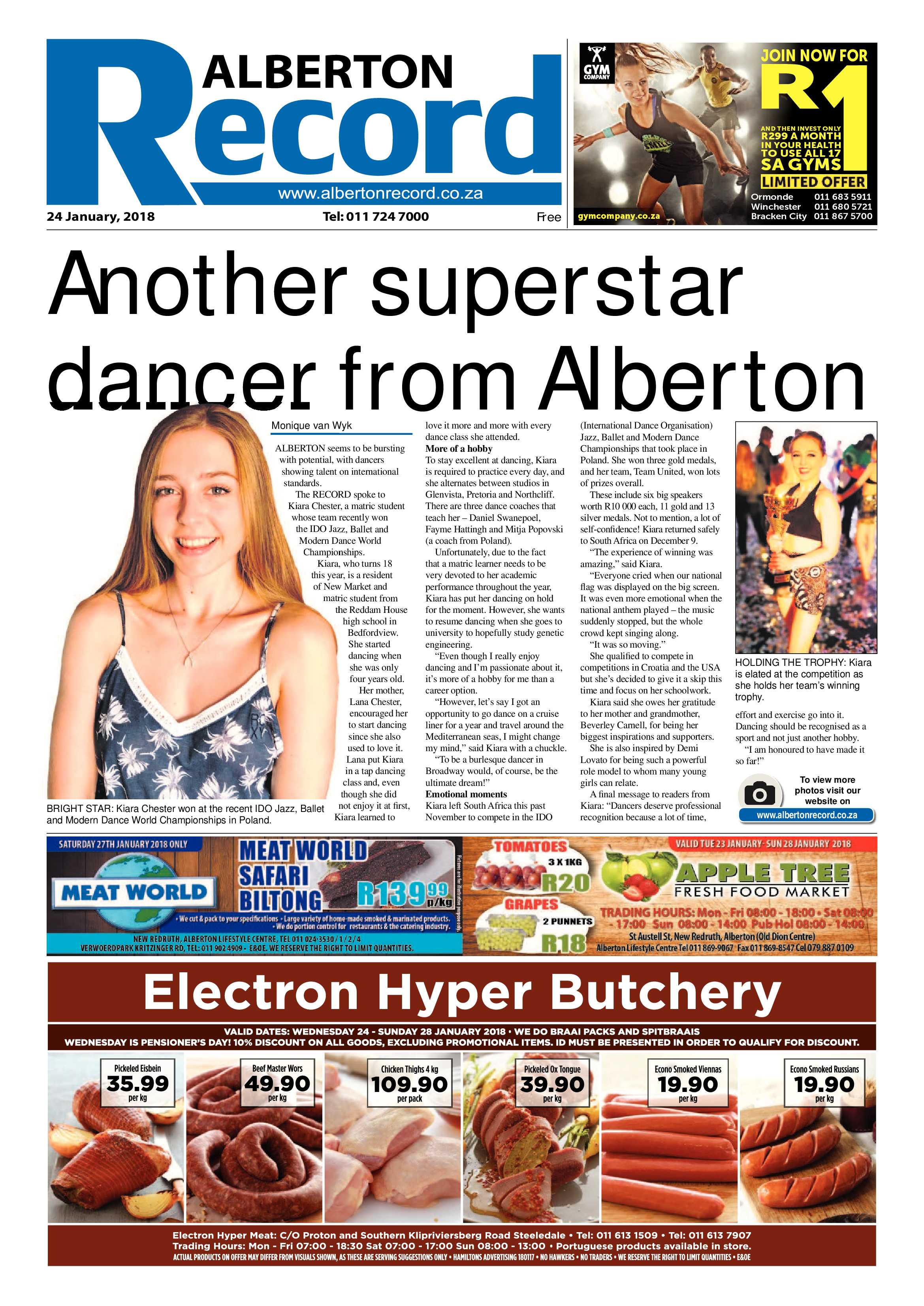 Alberton Record 24 January 2018 page 1
