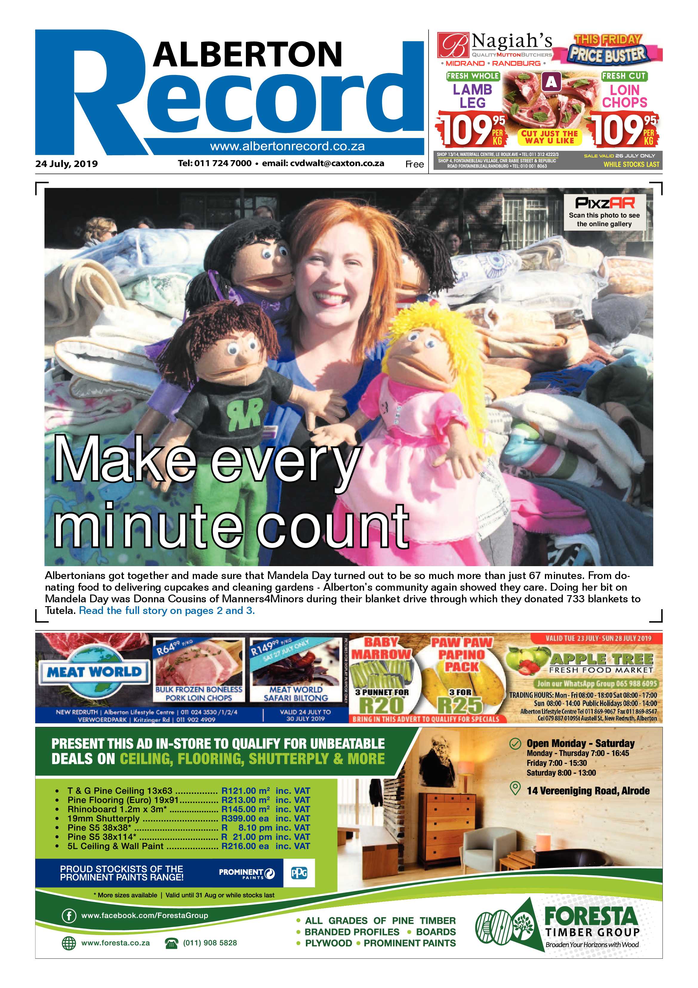 Alberton Record 24 July 2019 page 1