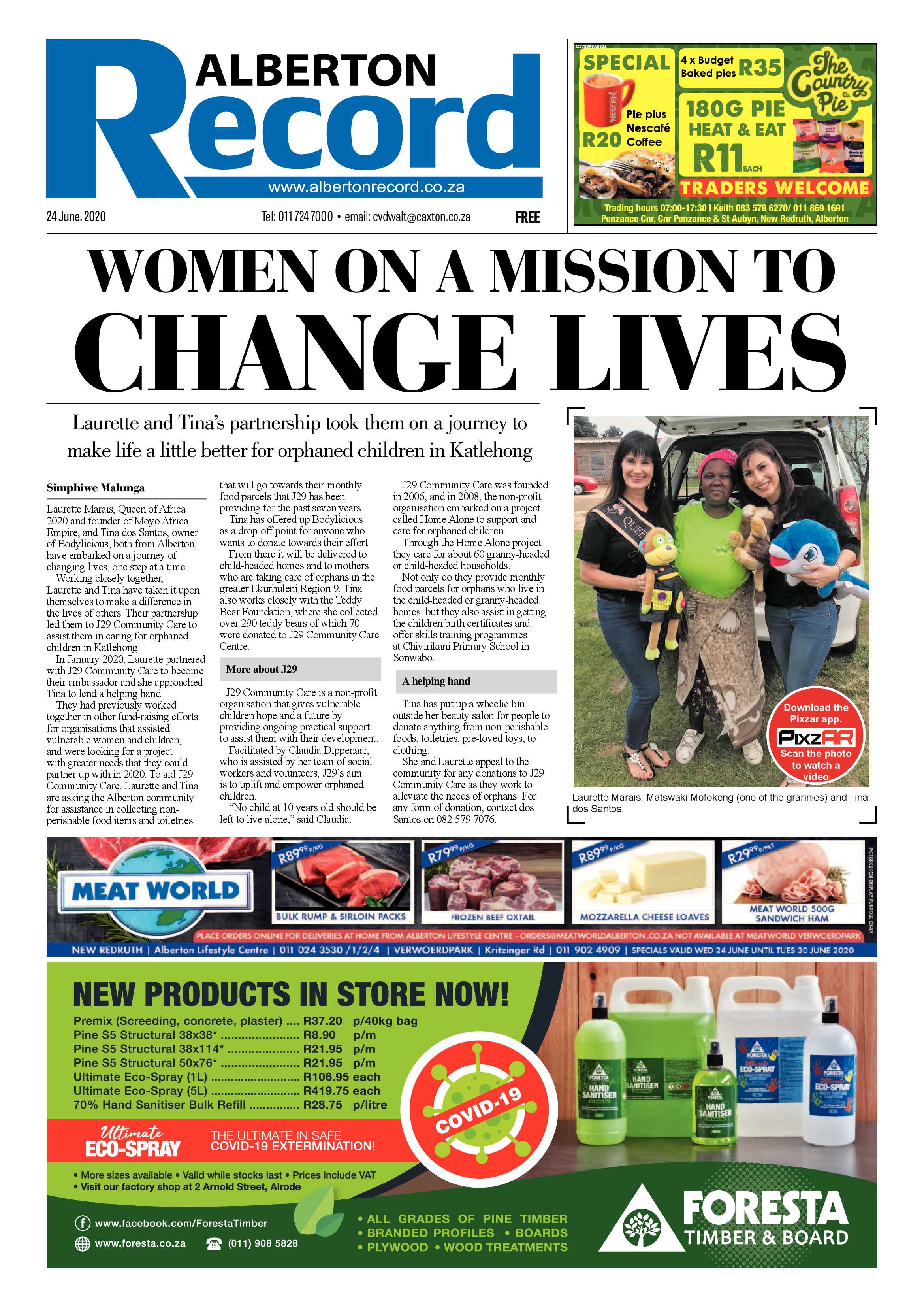 Alberton Record 24 June 2020 page 1