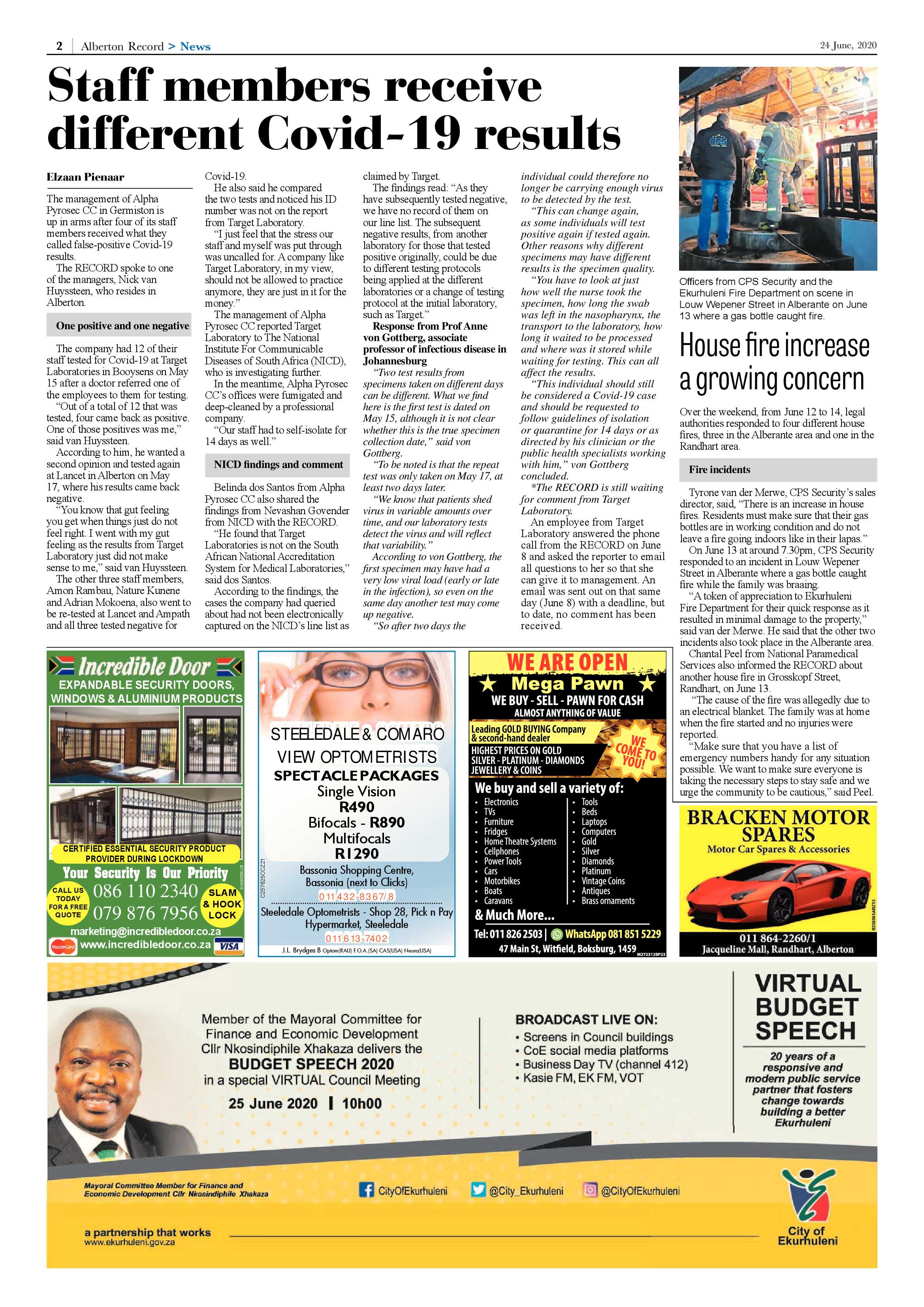 Alberton Record 24 June 2020 page 2