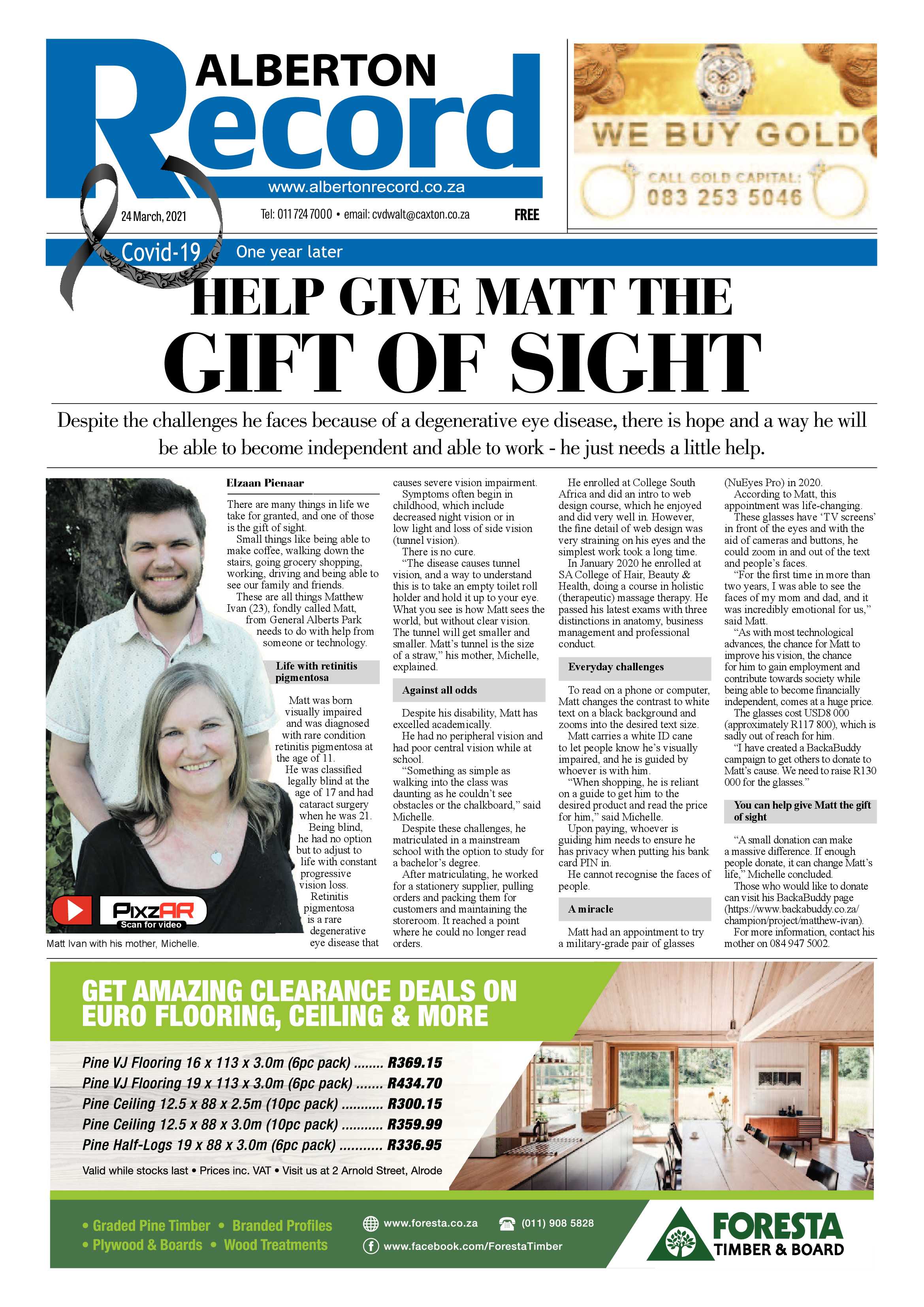 Alberton Record 24 March 2021 page 1