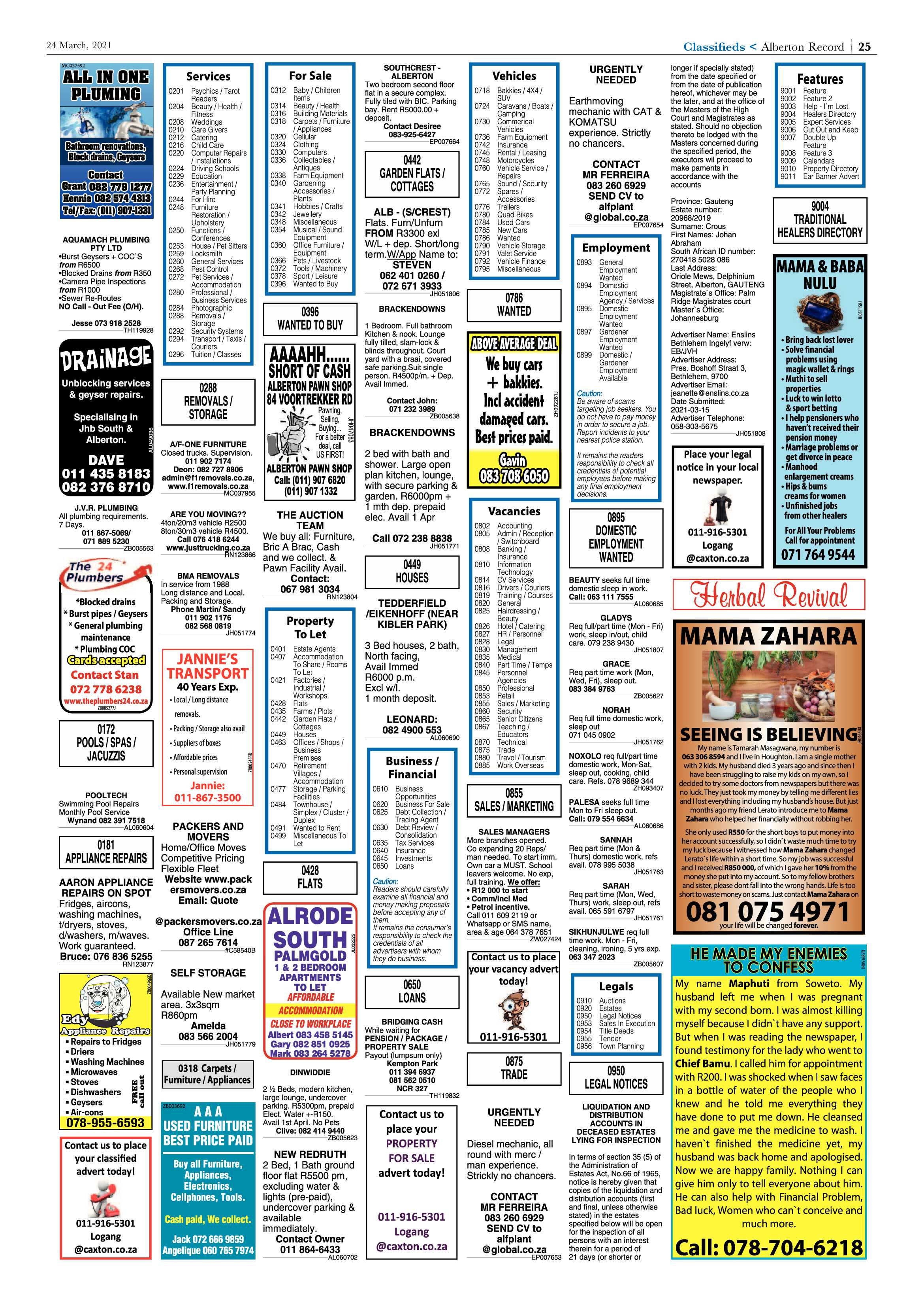 Alberton Record 24 March 2021 page 25