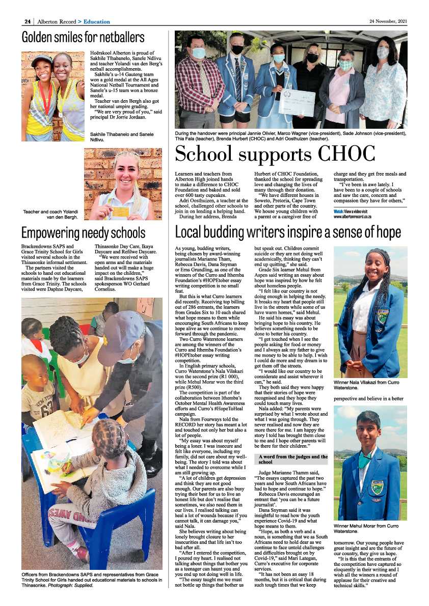 Alberton Record 24 November 2021 page 30