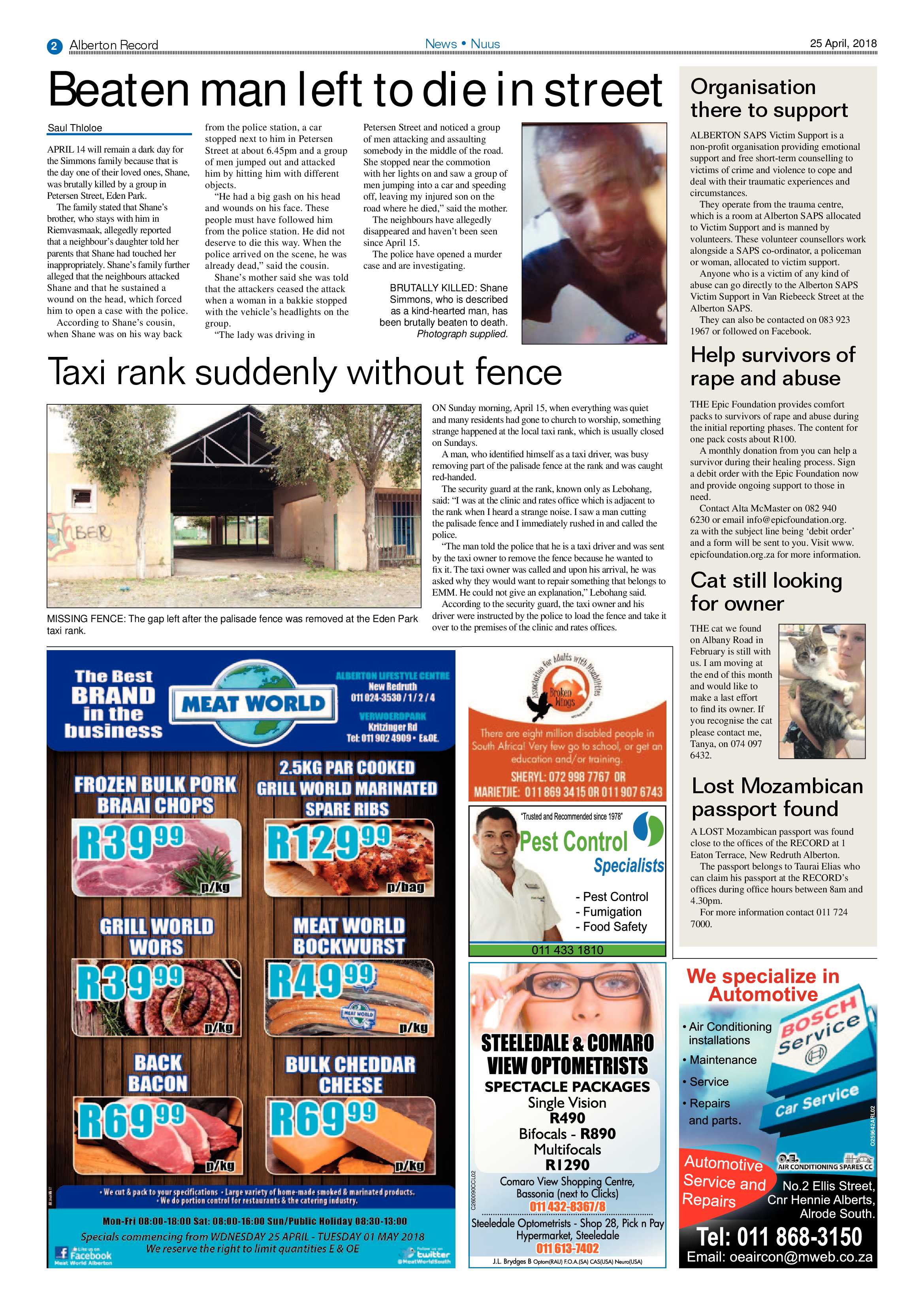 Alberton Record 25 April 2018 page 2