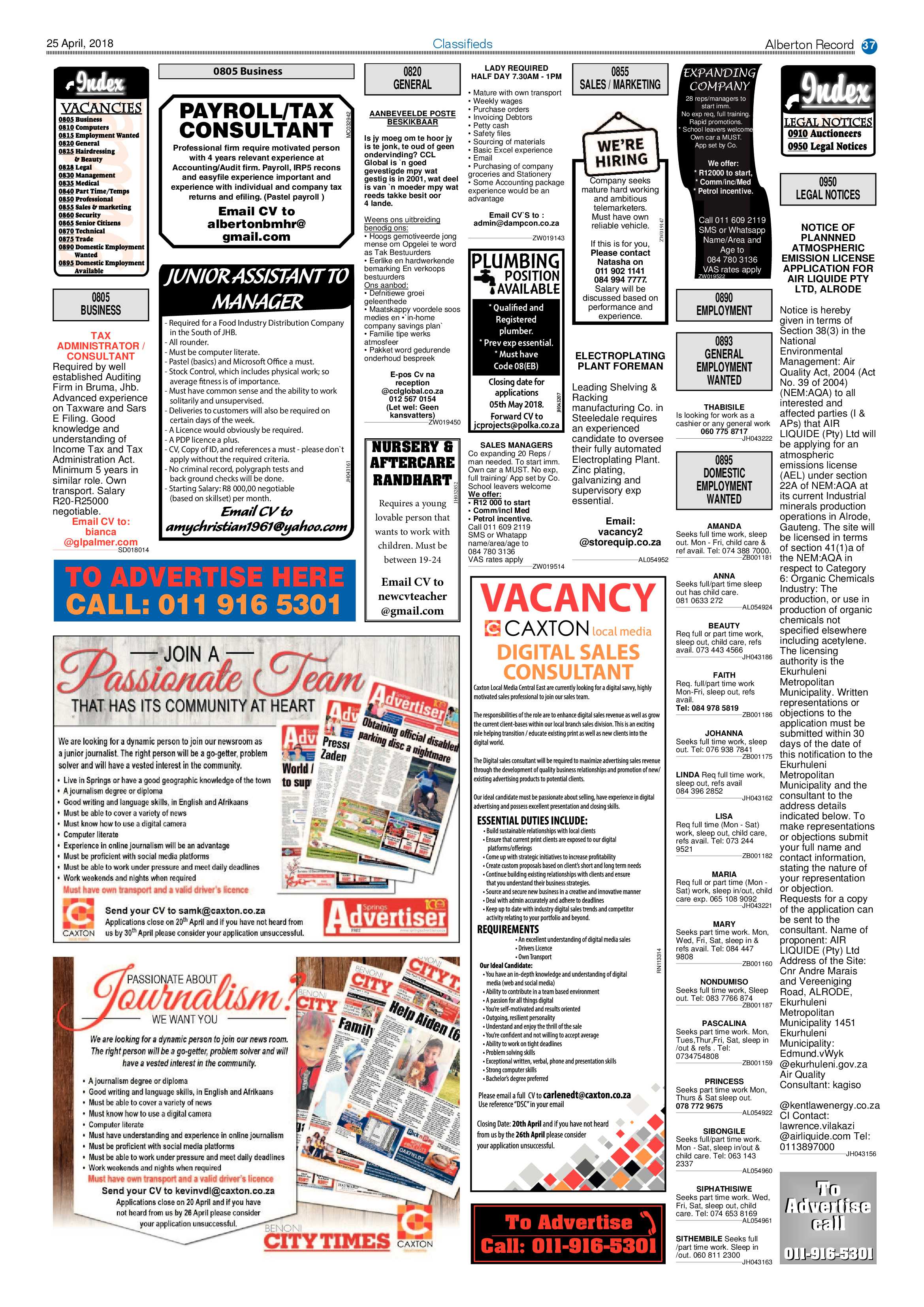 Alberton Record 25 April 2018 page 37