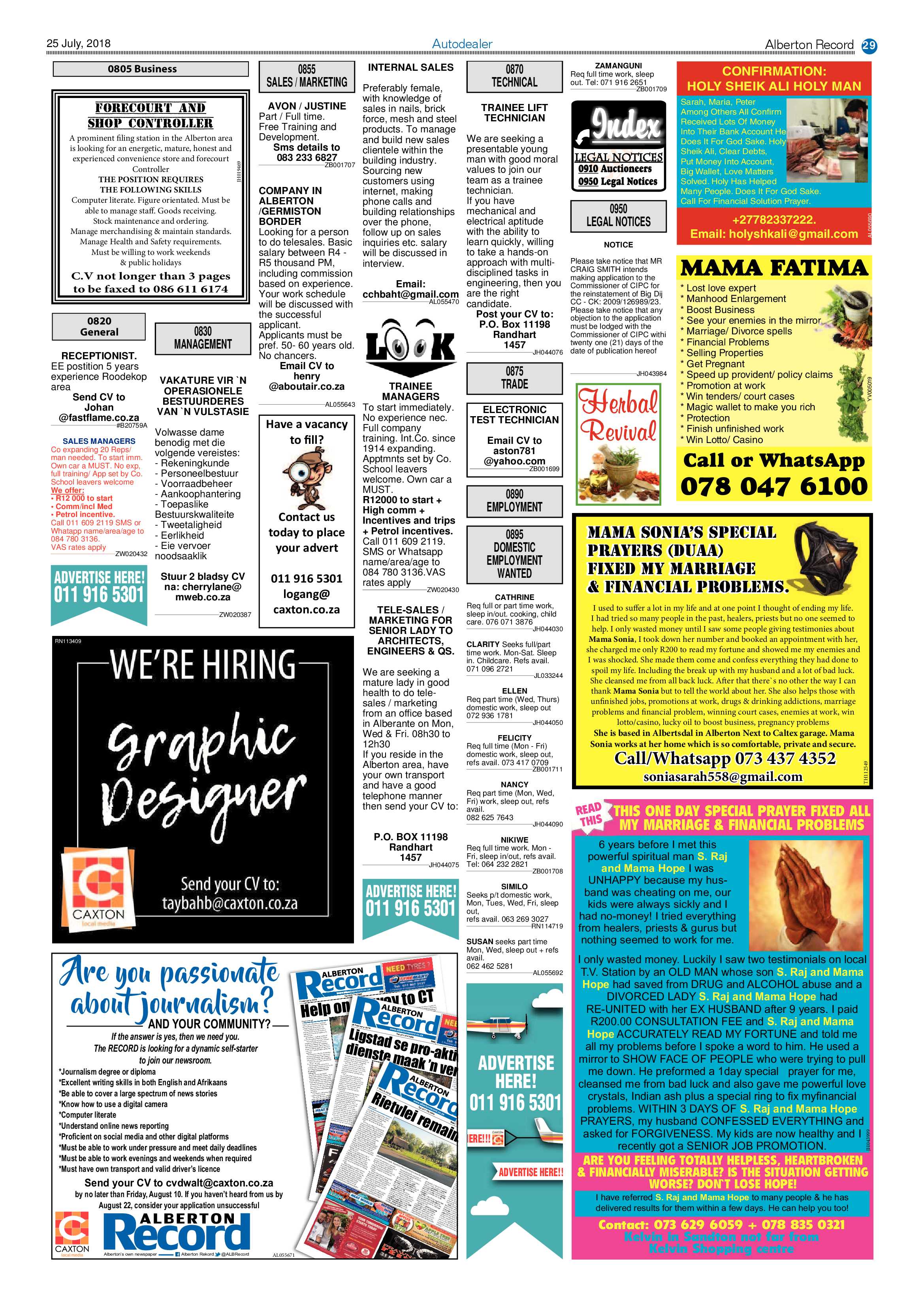 Alberton Record 25 July 2018 page 29