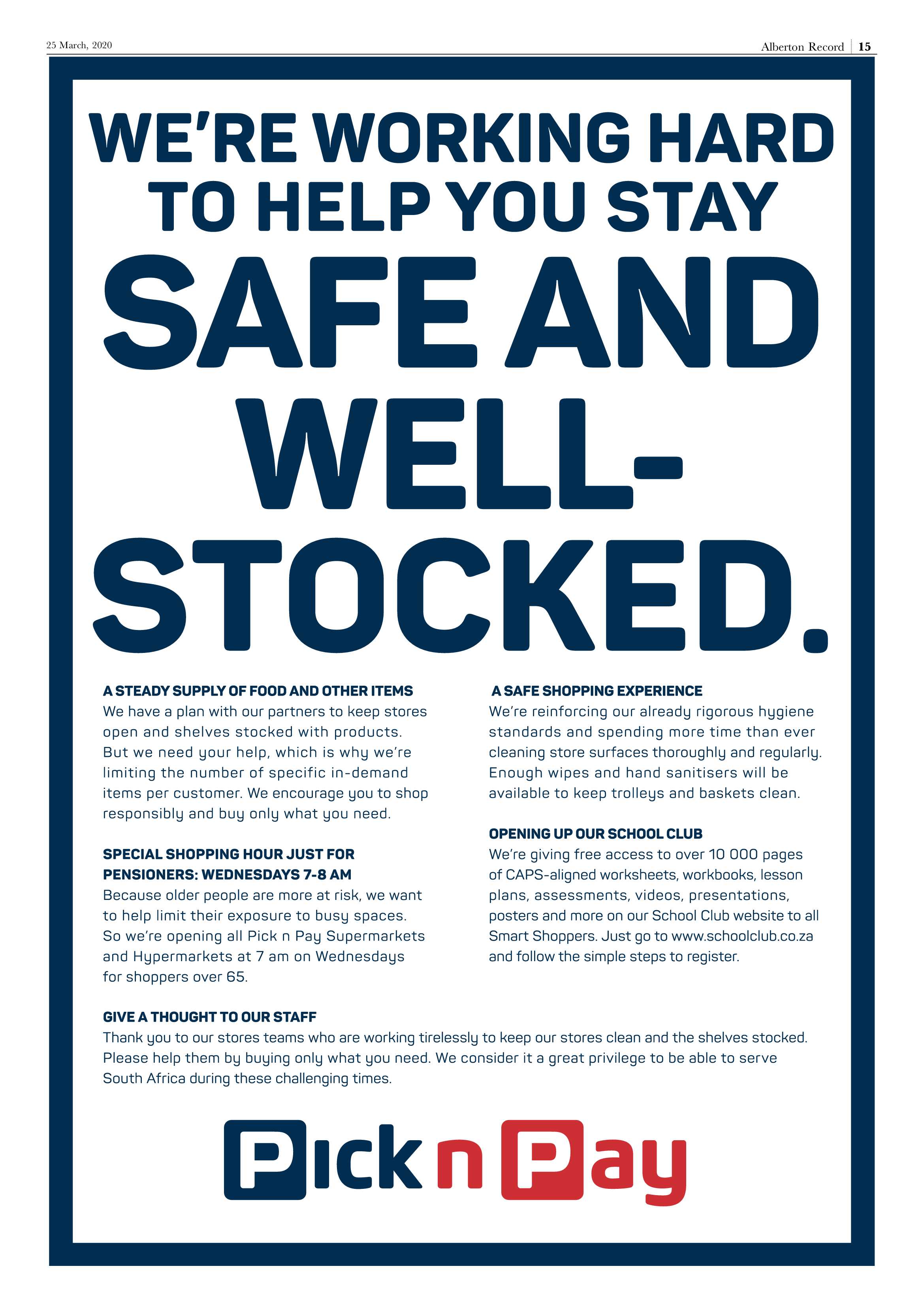 Alberton Record 25 March 2020 page 15