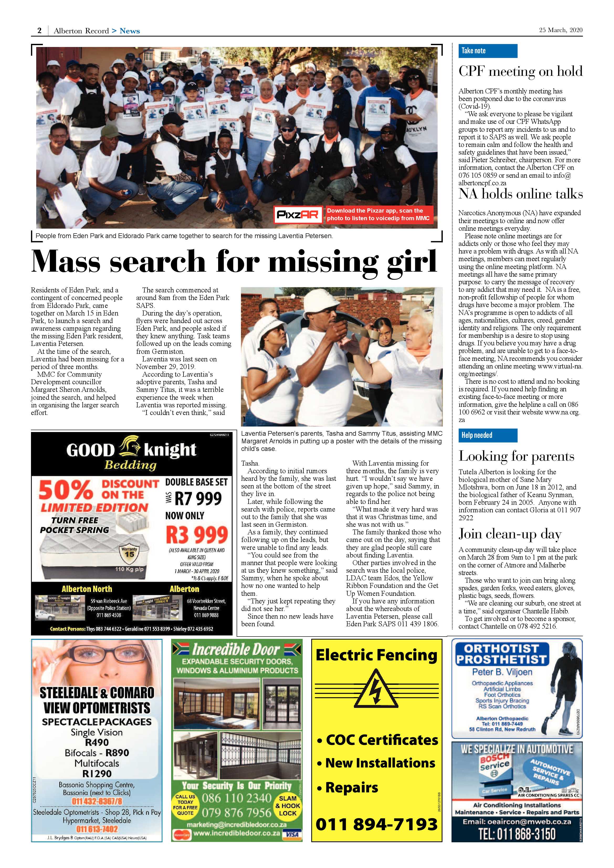 Alberton Record 25 March 2020 page 2