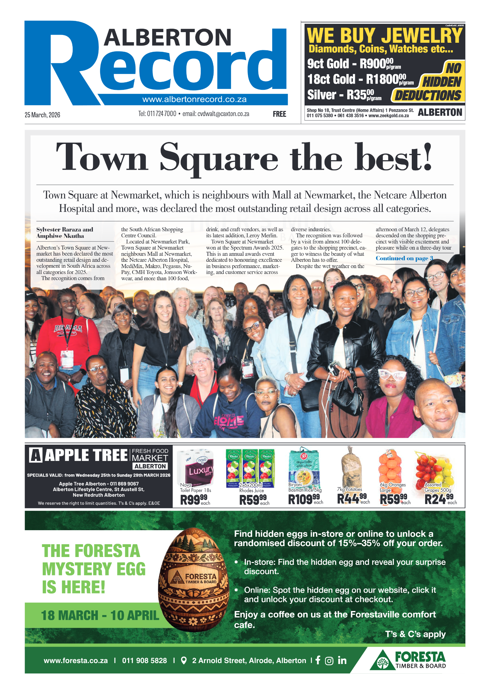 Alberton Record 25 March 2026 page 1