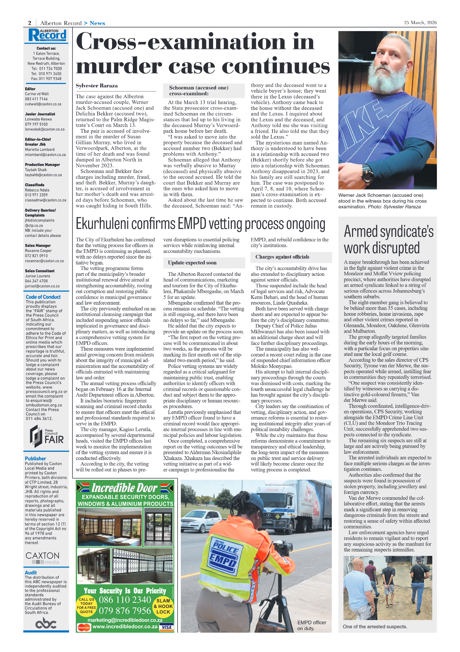 Alberton Record 25 March 2026 page 2