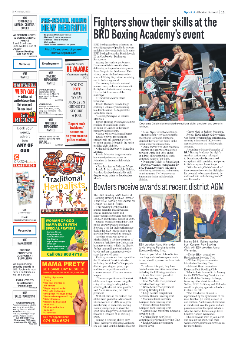 Alberton Record 25 October 2023 page 15