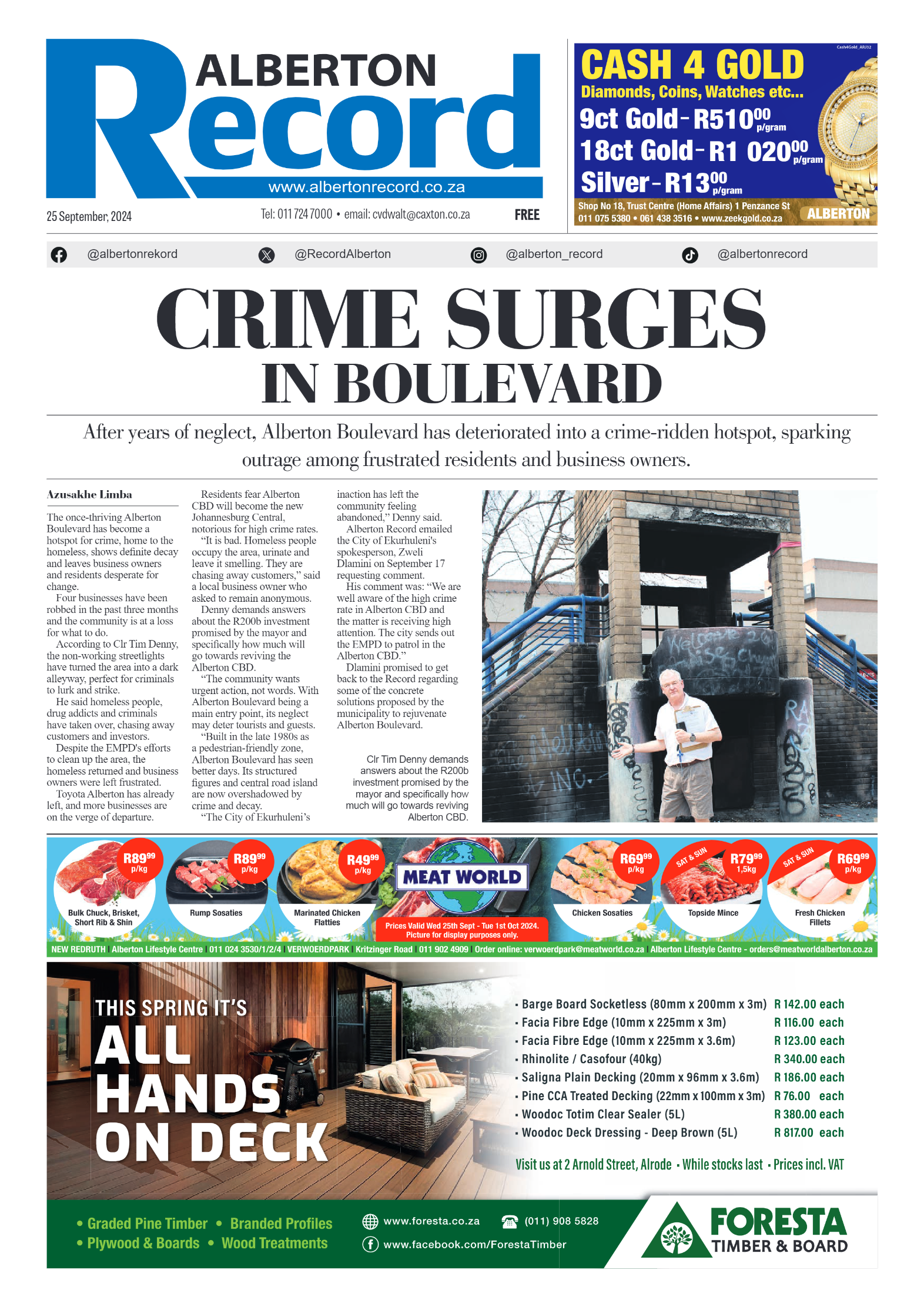 Alberton Record 25 September 2024 page 1
