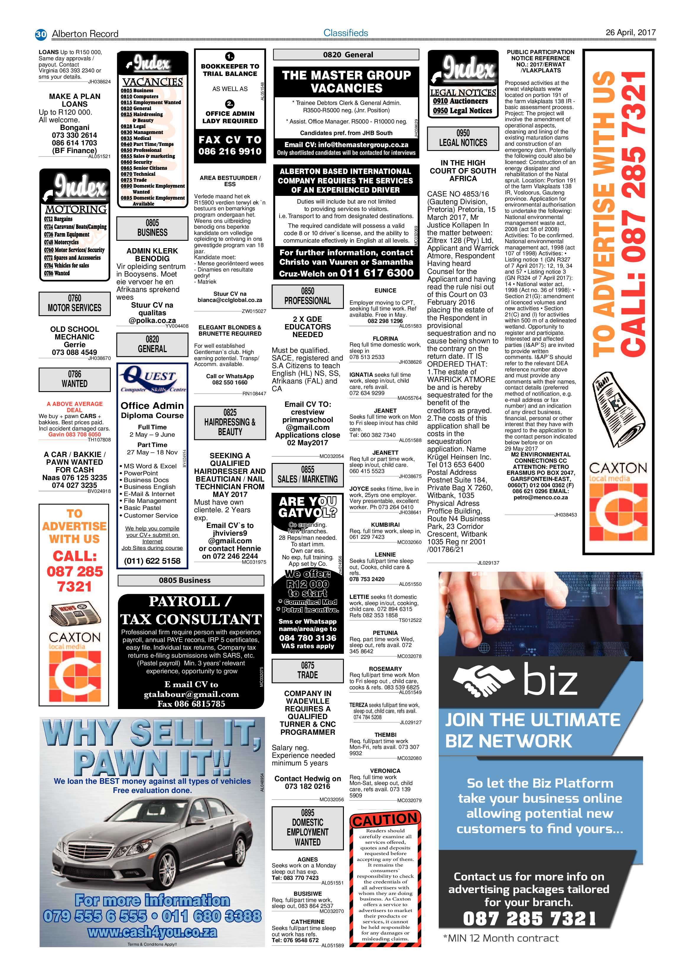 Alberton Record 26 April 2017 page 30
