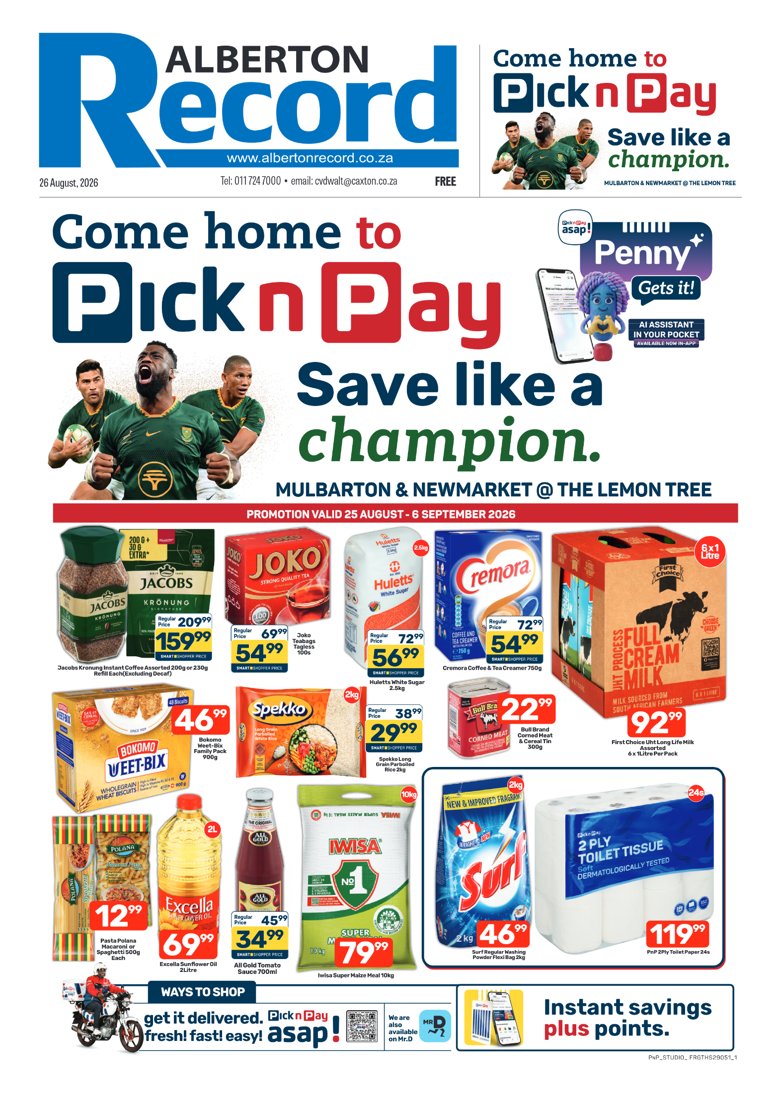 Alberton Record 26 August 2026 page 1