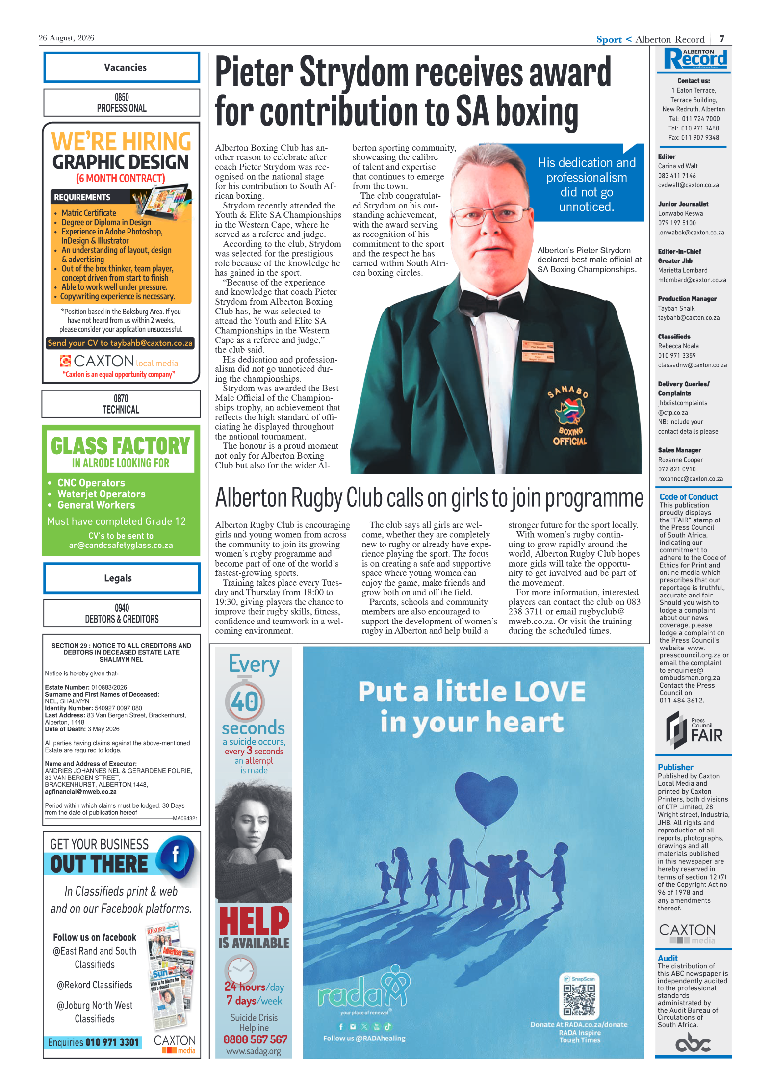 Alberton Record 26 August 2026 page 9