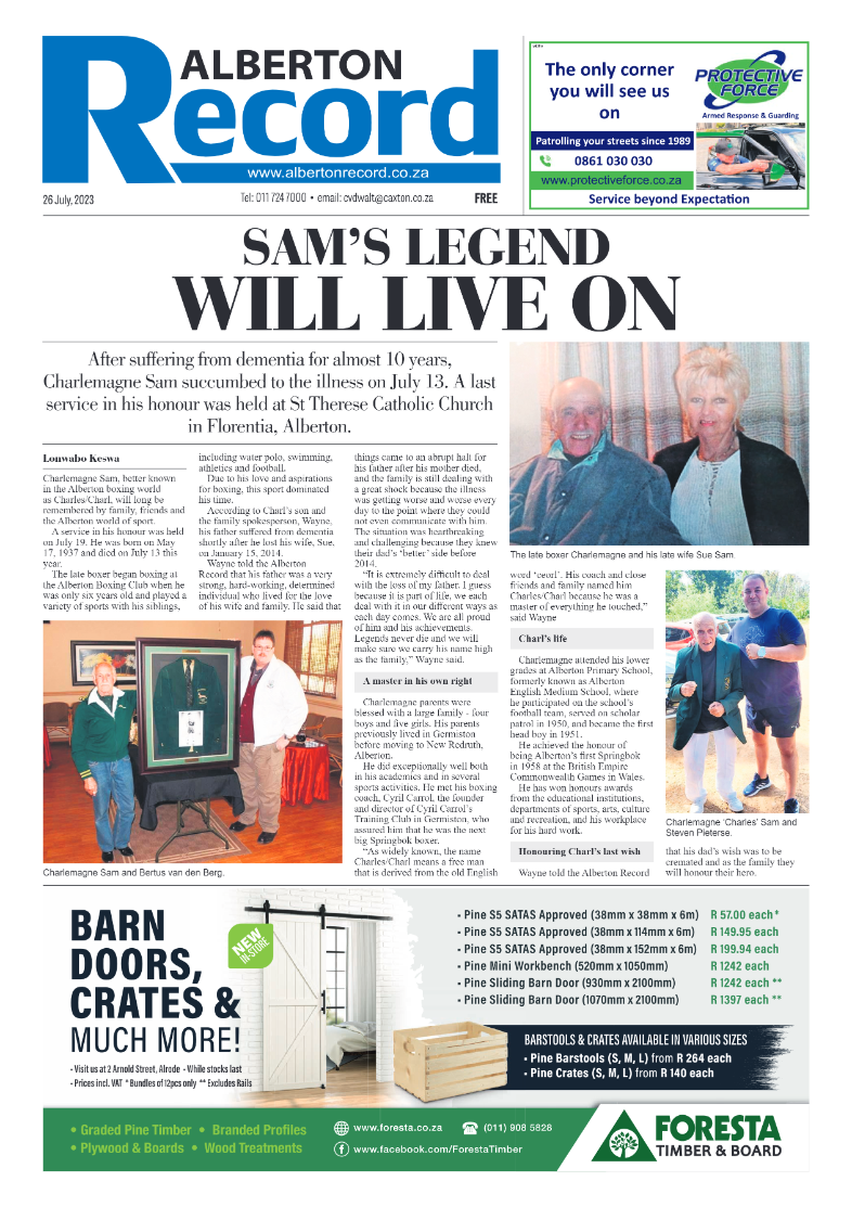 Alberton Record 26 July 2023 page 1