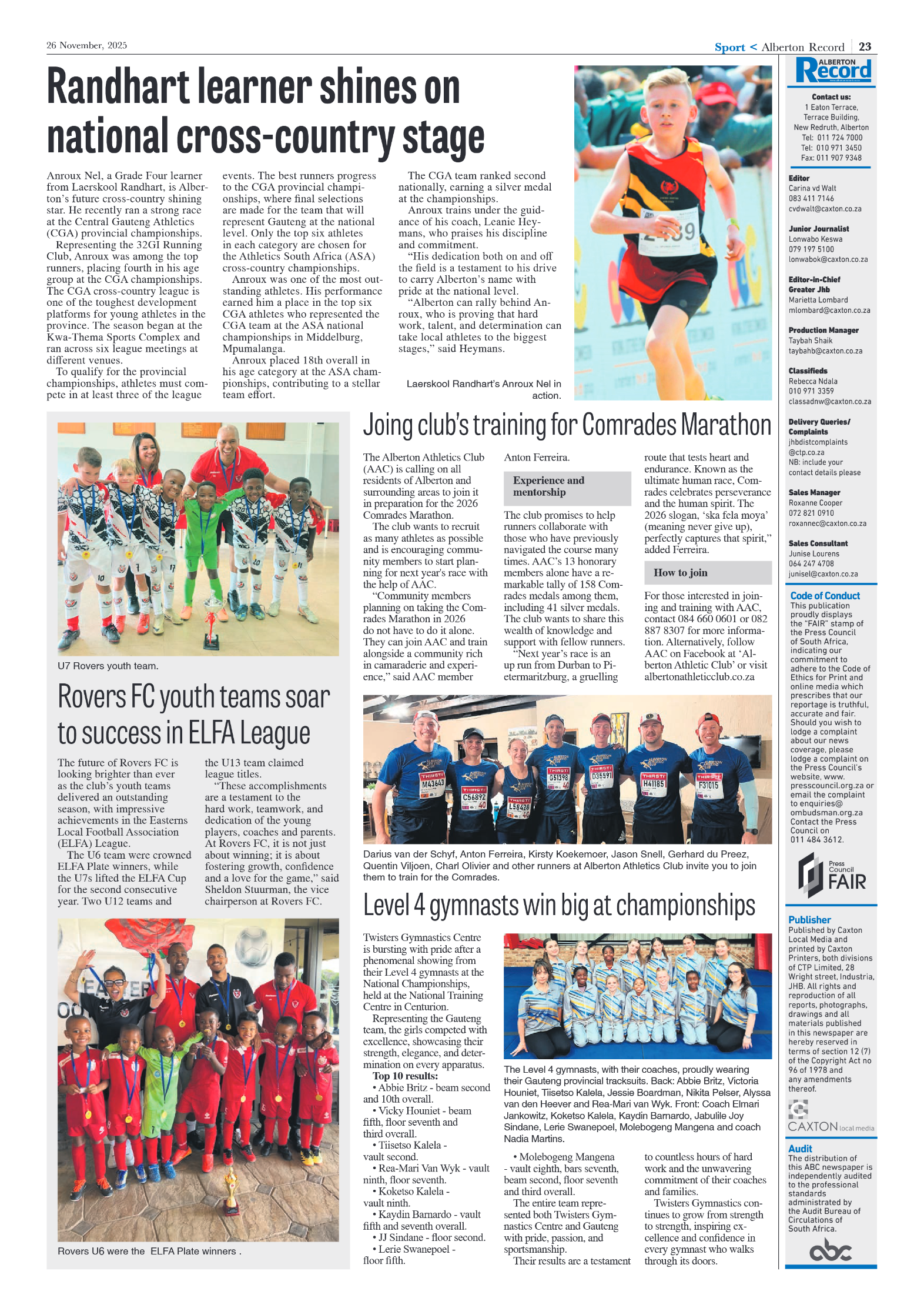 Alberton Record 26 November 2025 page 25