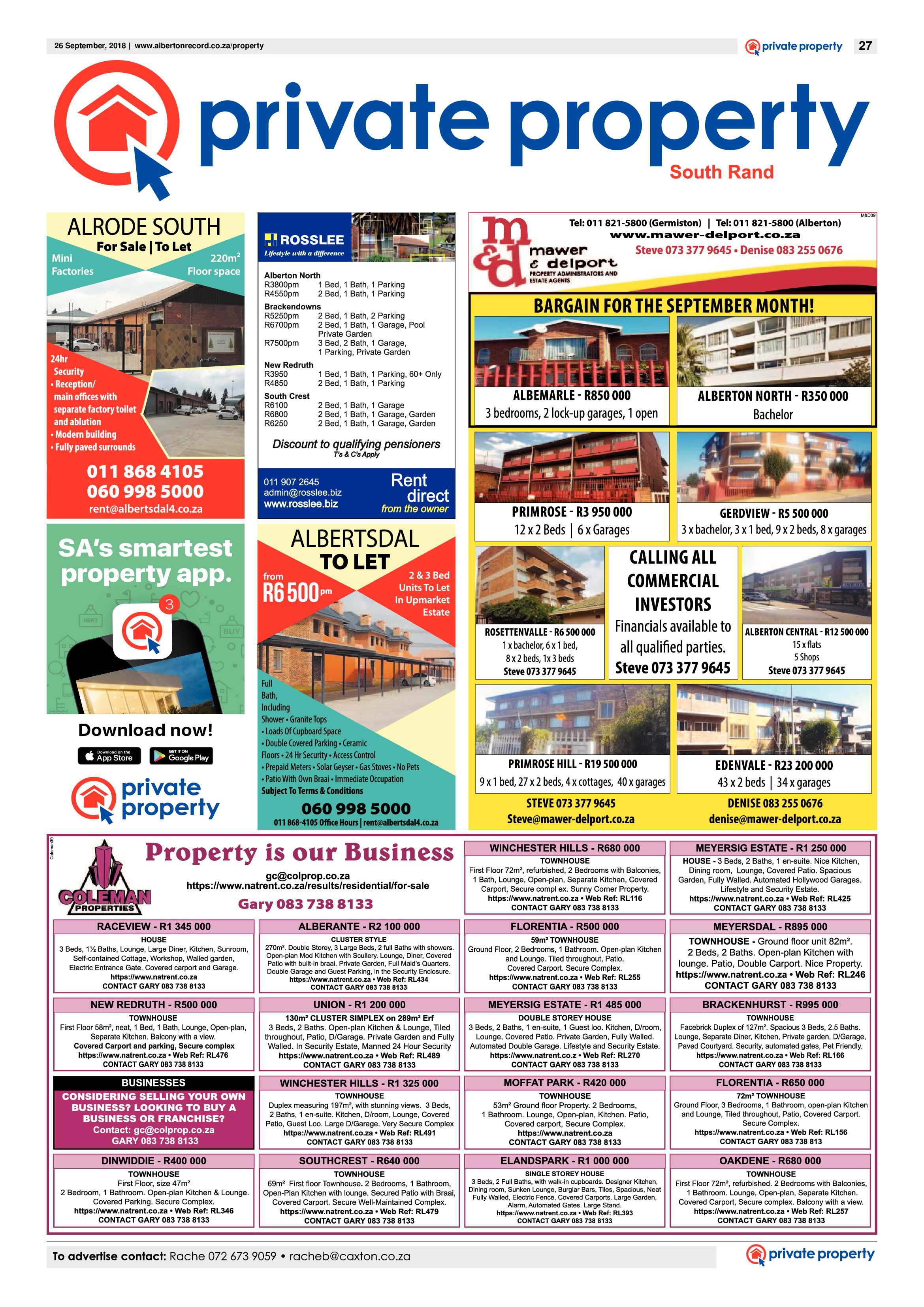 Alberton Record 26 September 2018 page 27