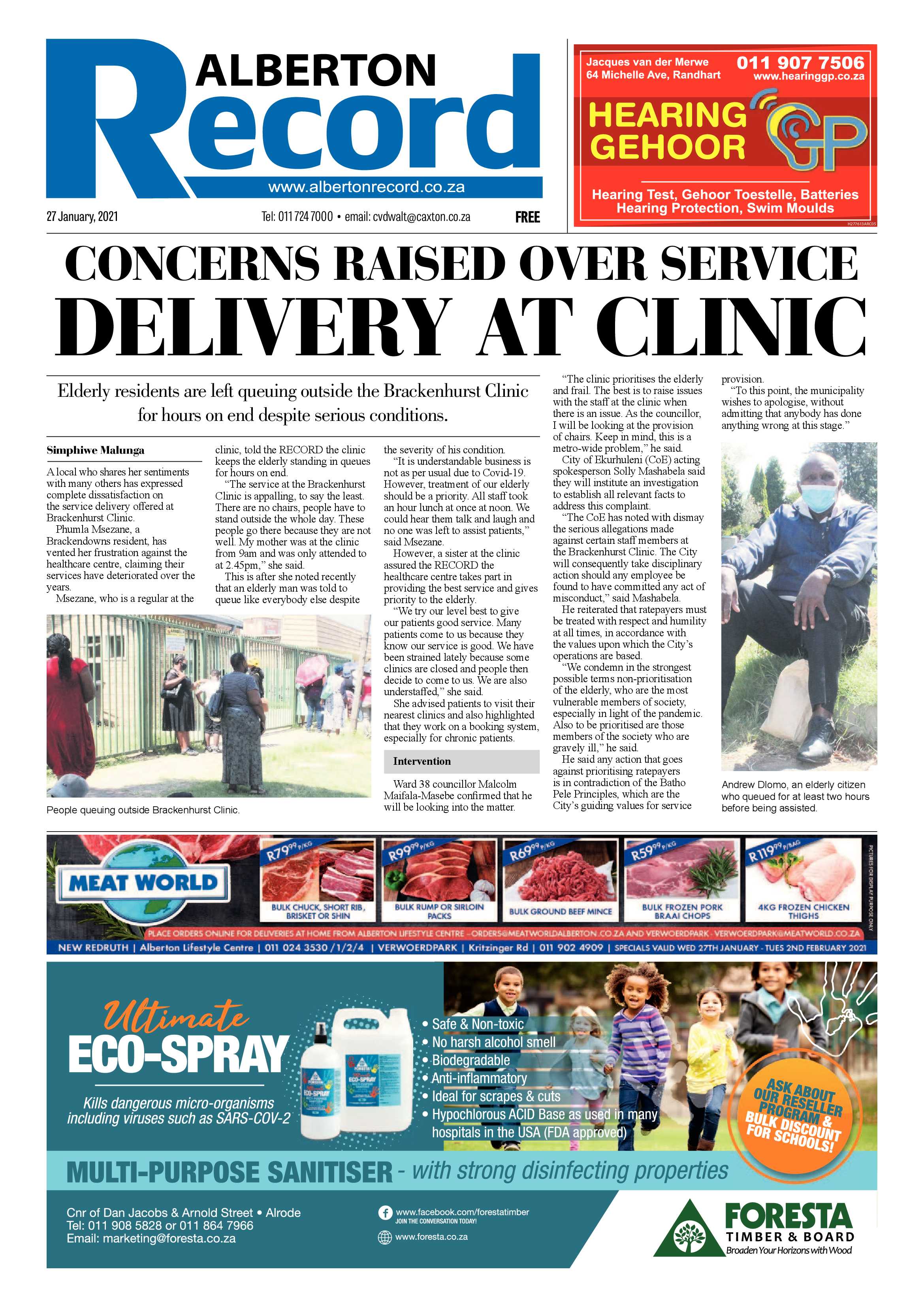 Alberton Record 27 January 2021 page 1