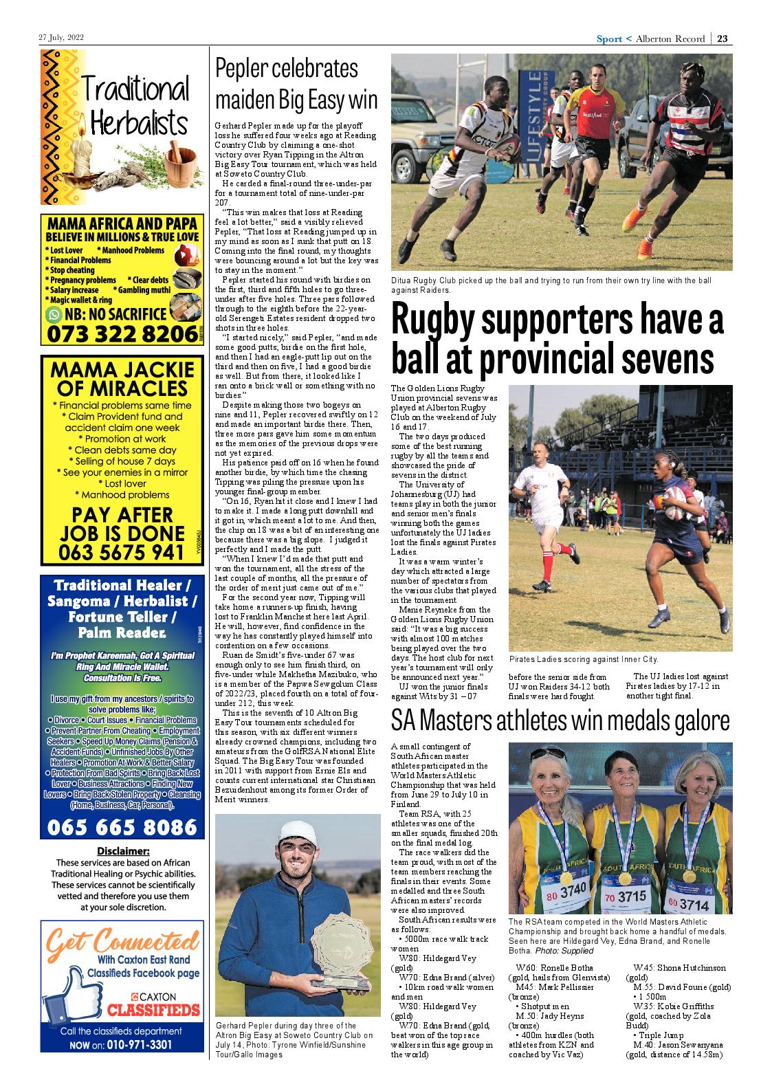 Alberton Record 27 July 2022 page 25