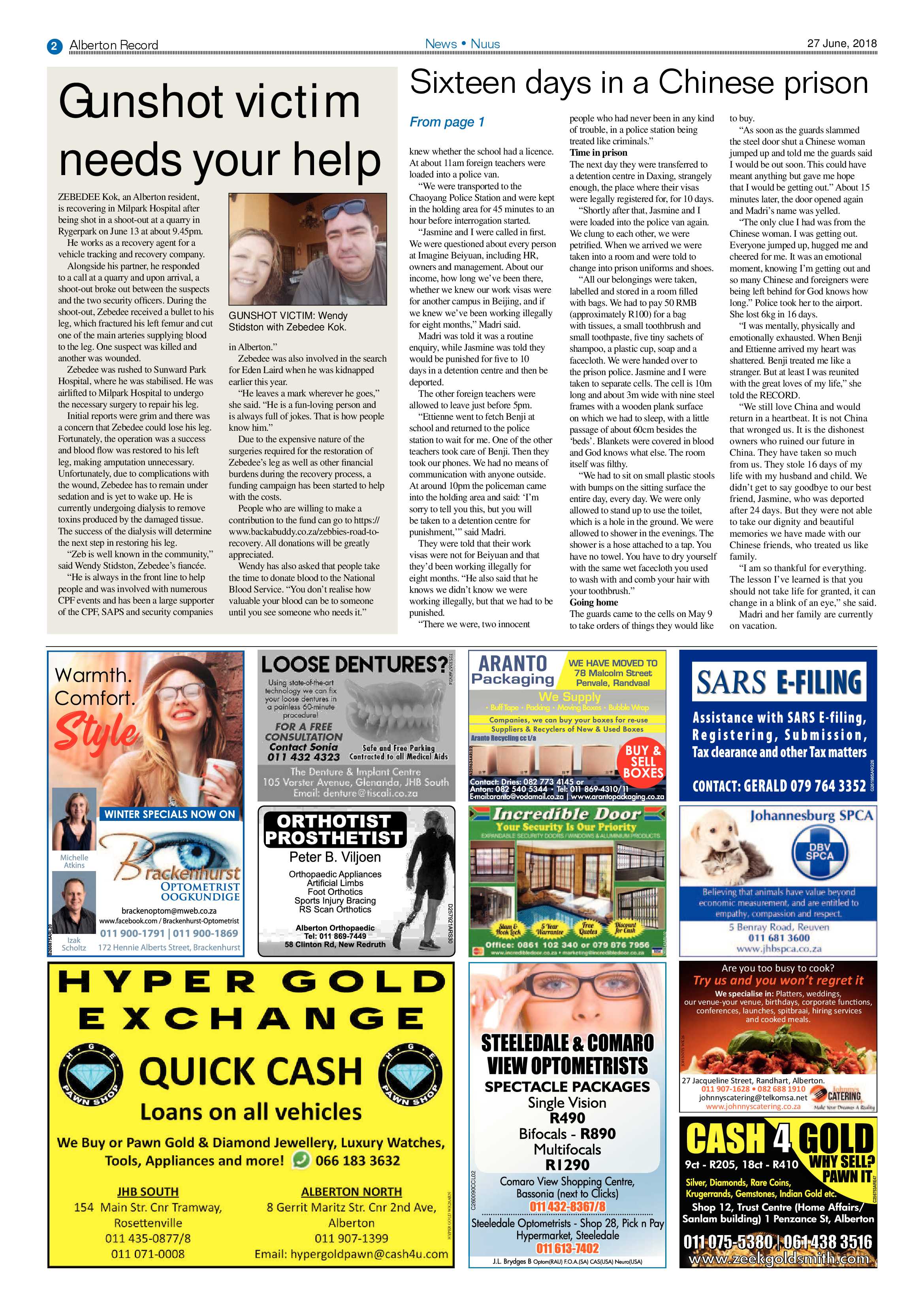 Alberton Record 27 June 2018 page 2