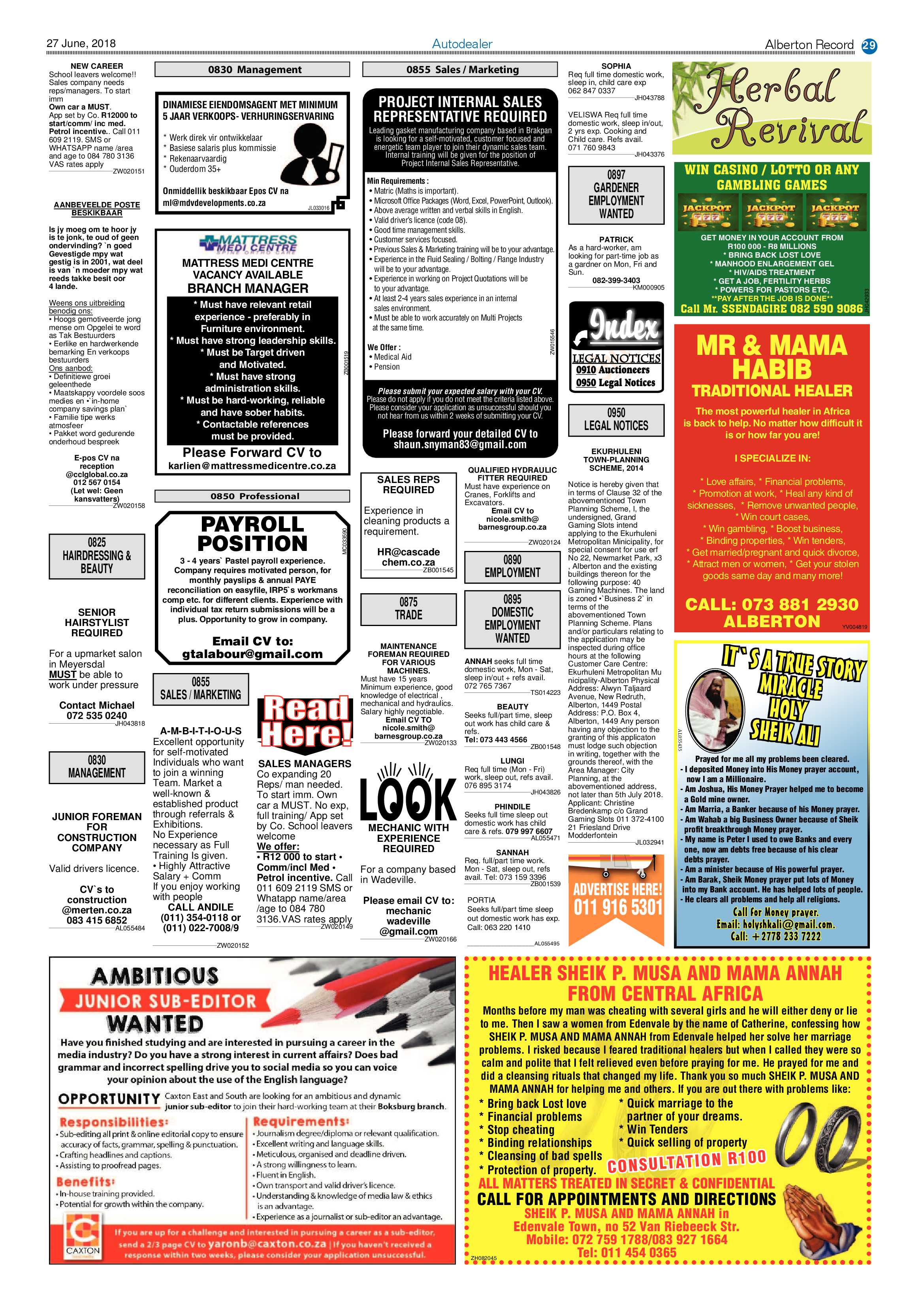 Alberton Record 27 June 2018 page 29