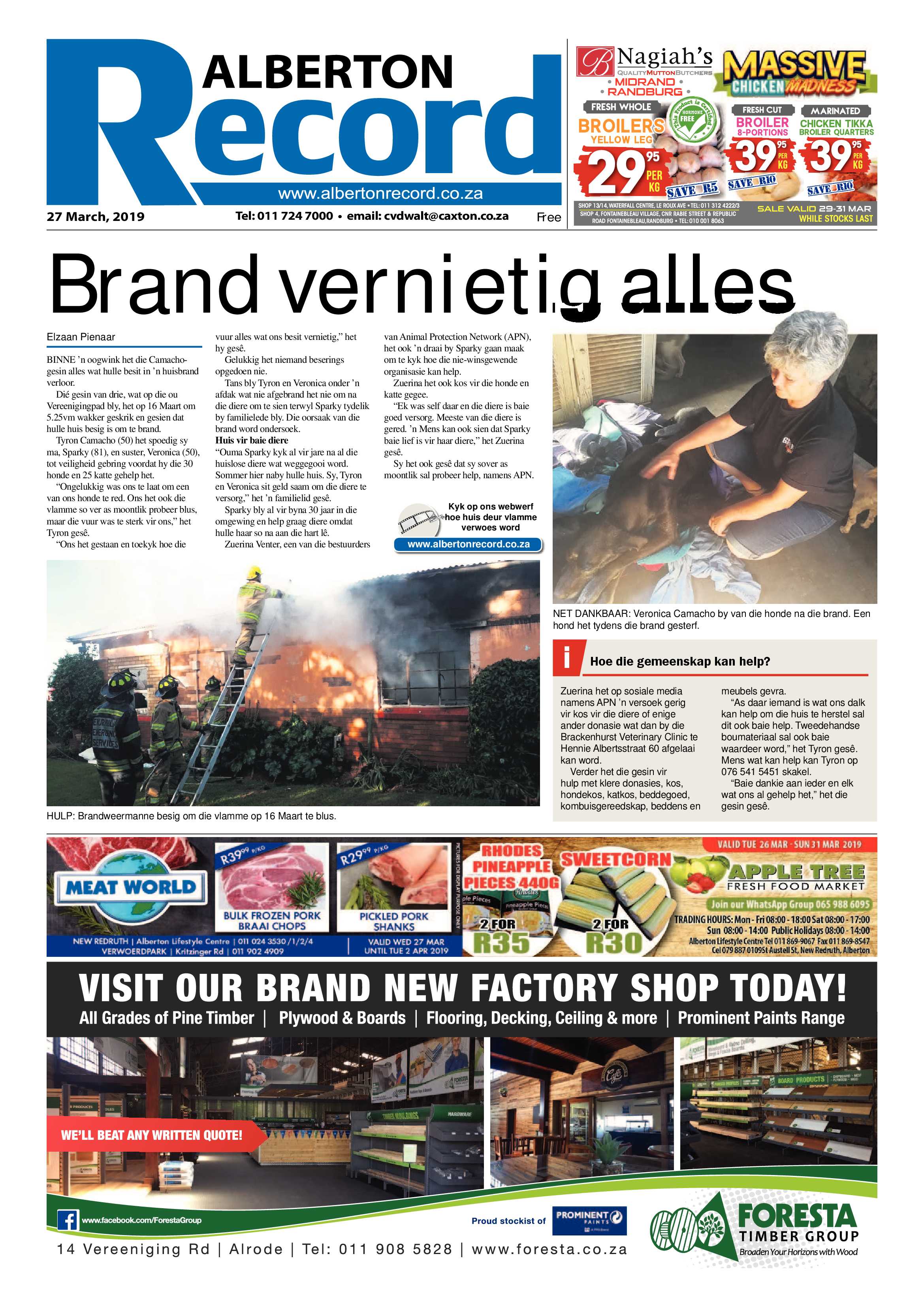 Alberton Record 27 March 2019 page 1