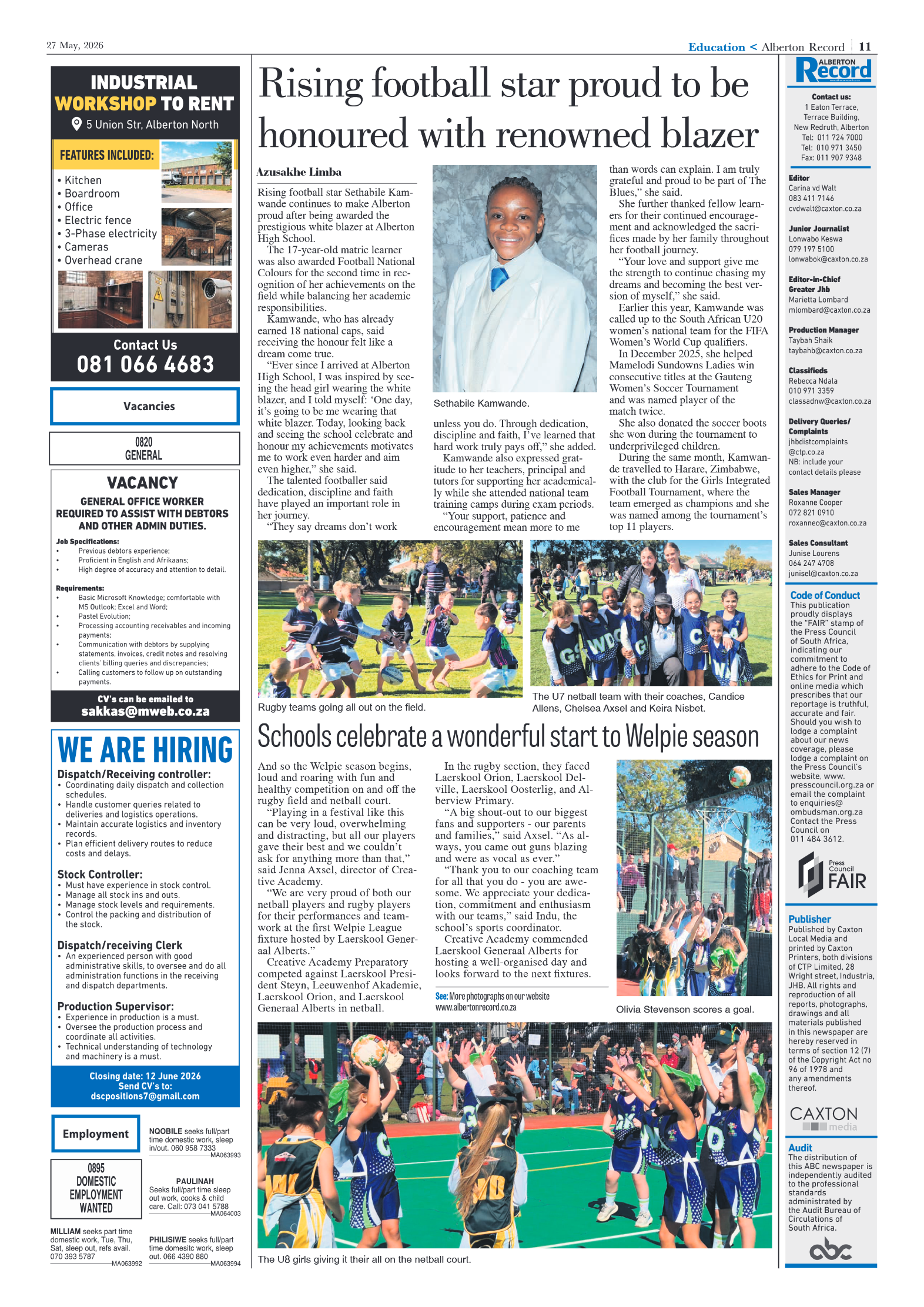 Alberton Record 27 May 2026 page 11